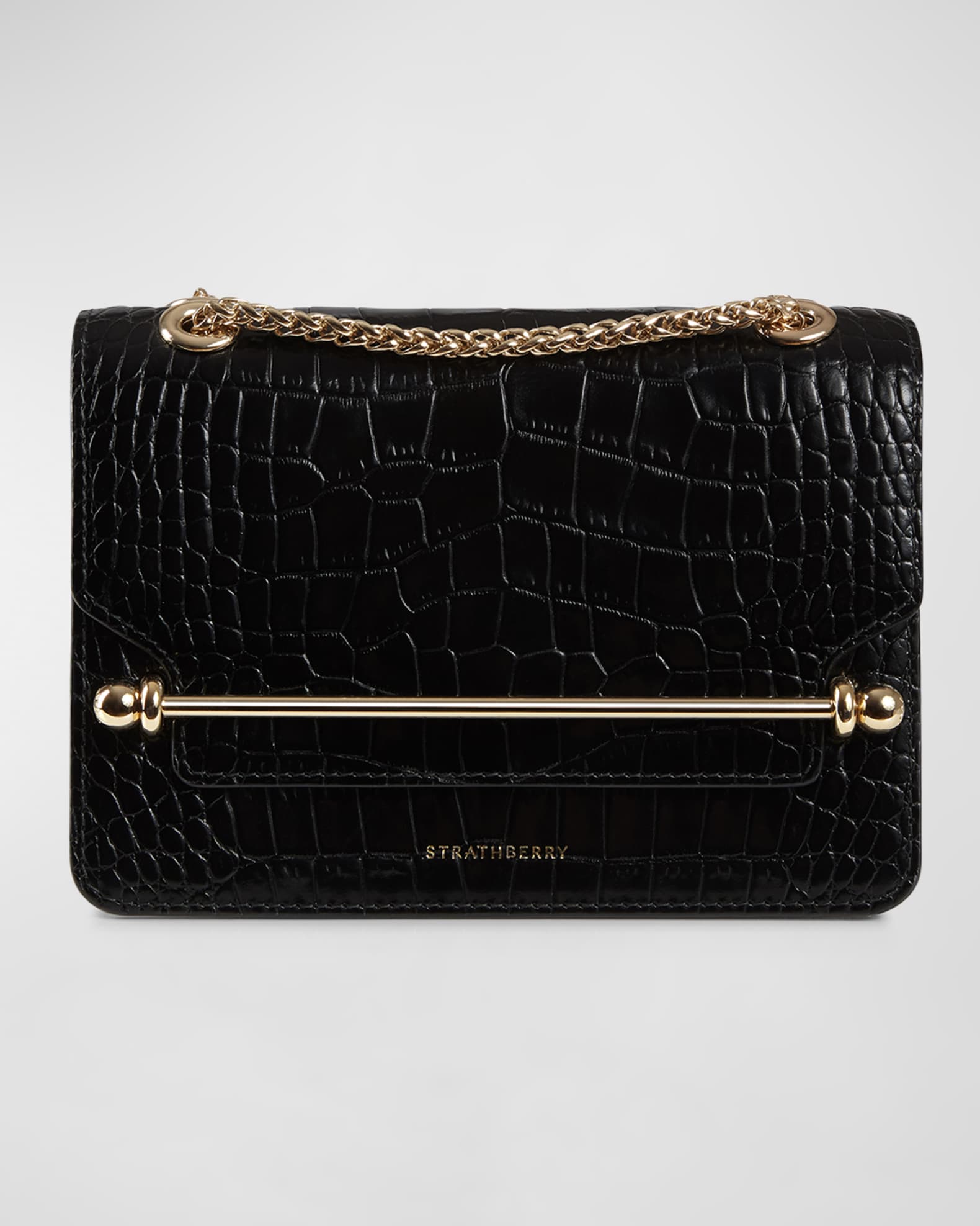 STRATHBERRY Mini CrocEmbossed Chain Crossbody Bag Neiman Marcus