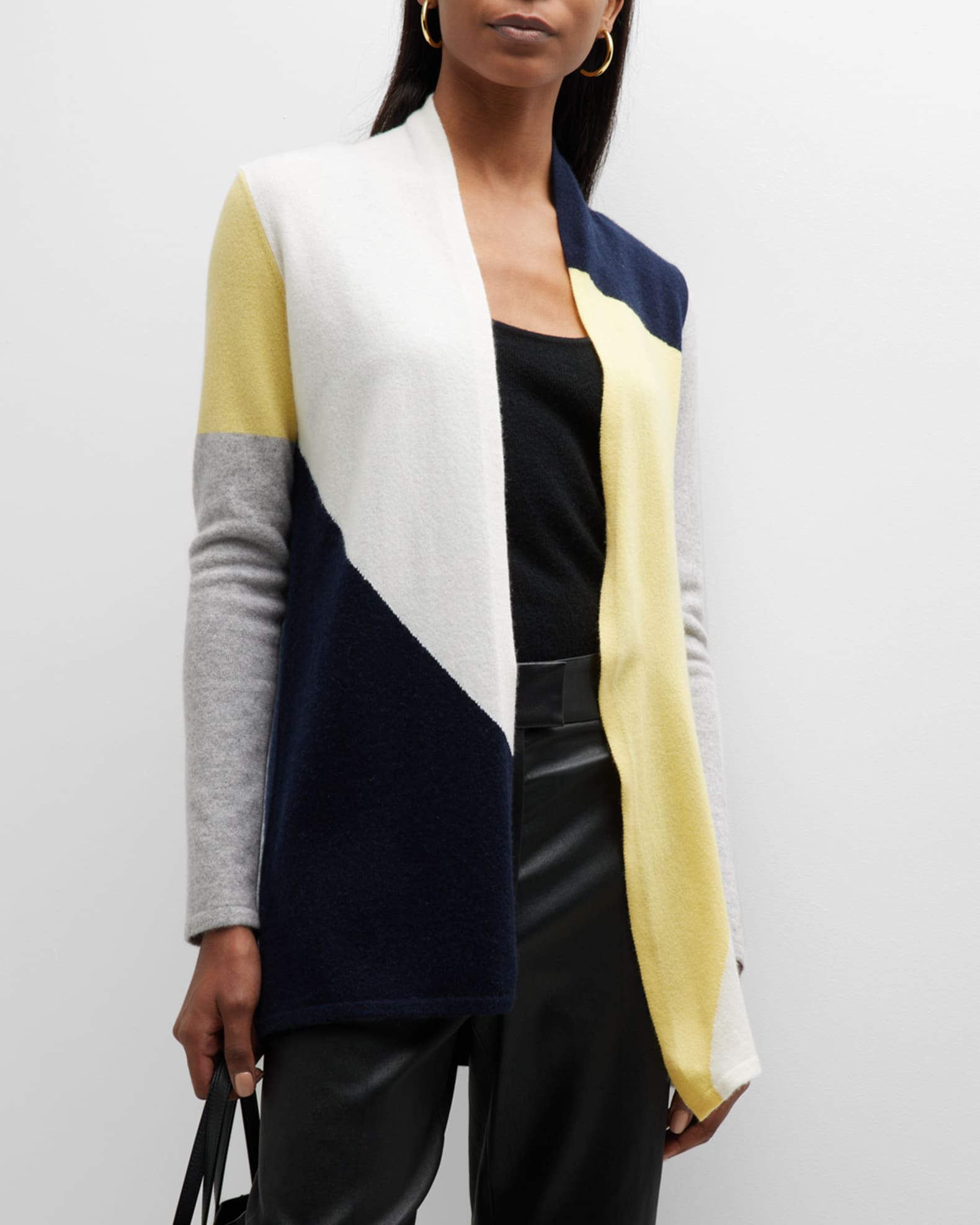 Louis Vuitton Men's Yellow & Gray Wool Cashmere Color Block Sweater size M