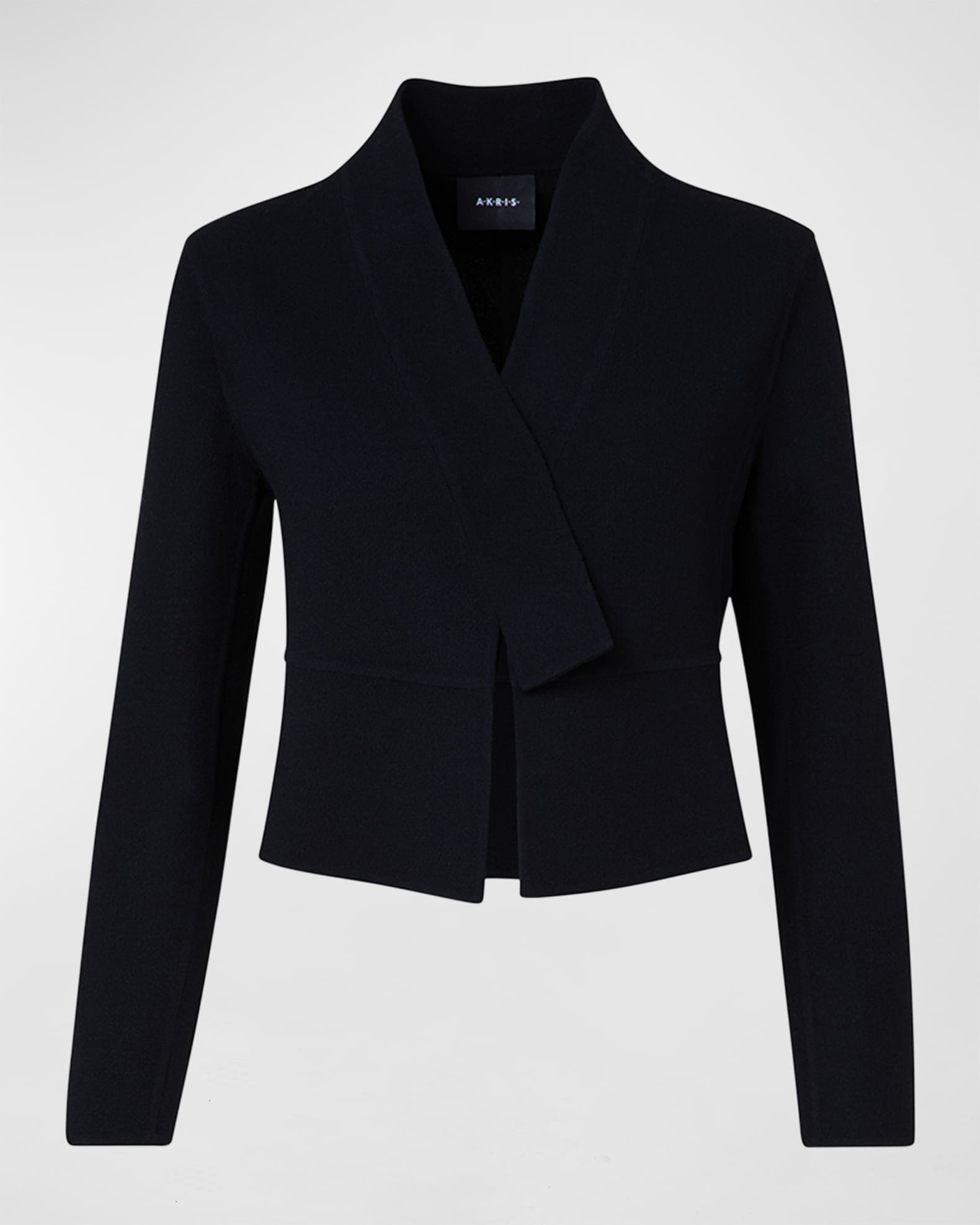 Akris Cara Asymmetric Button-Tab Crop Jacket | Neiman Marcus