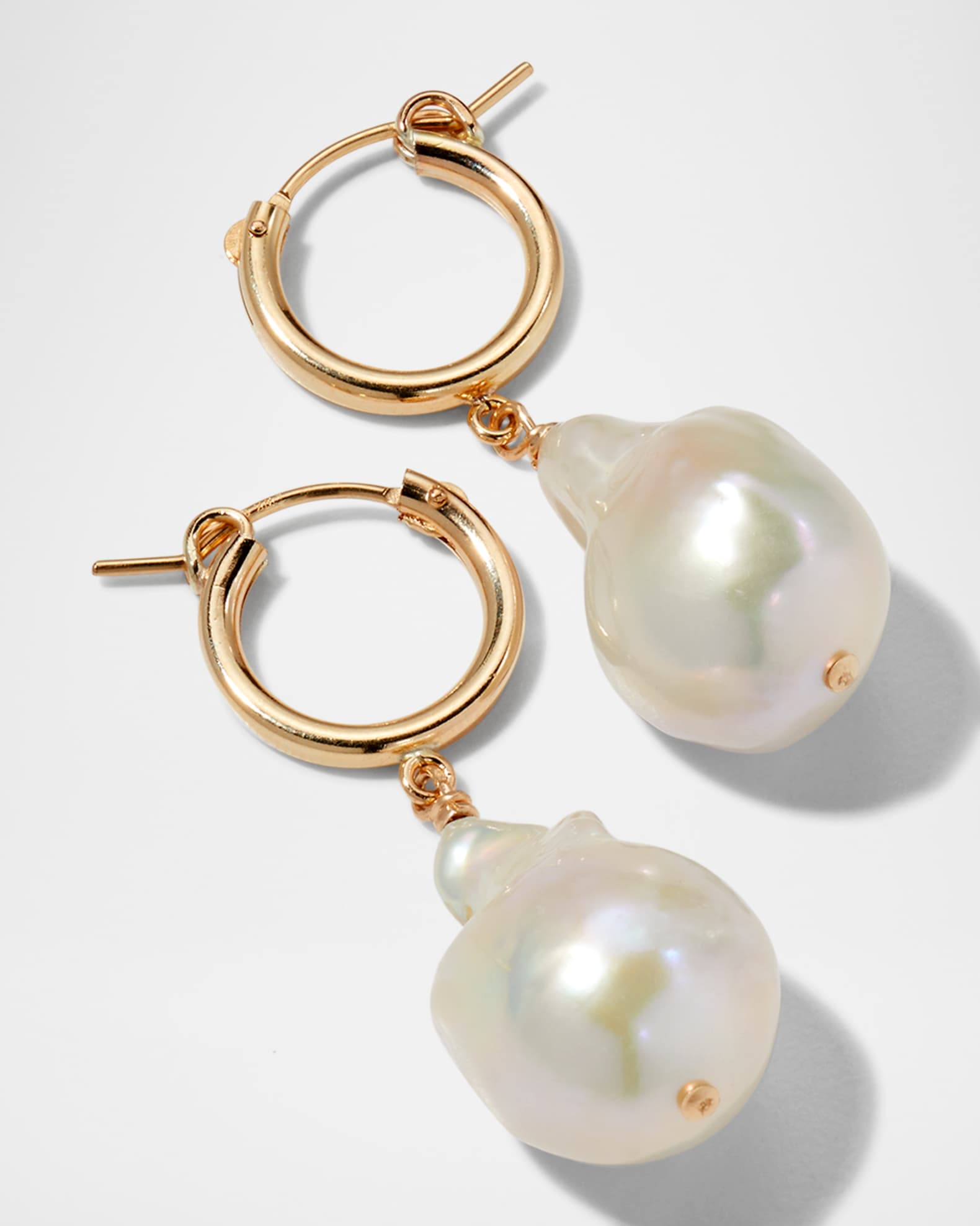 Margo Morrison Baroque Pearl Huggie Earrings | Neiman Marcus