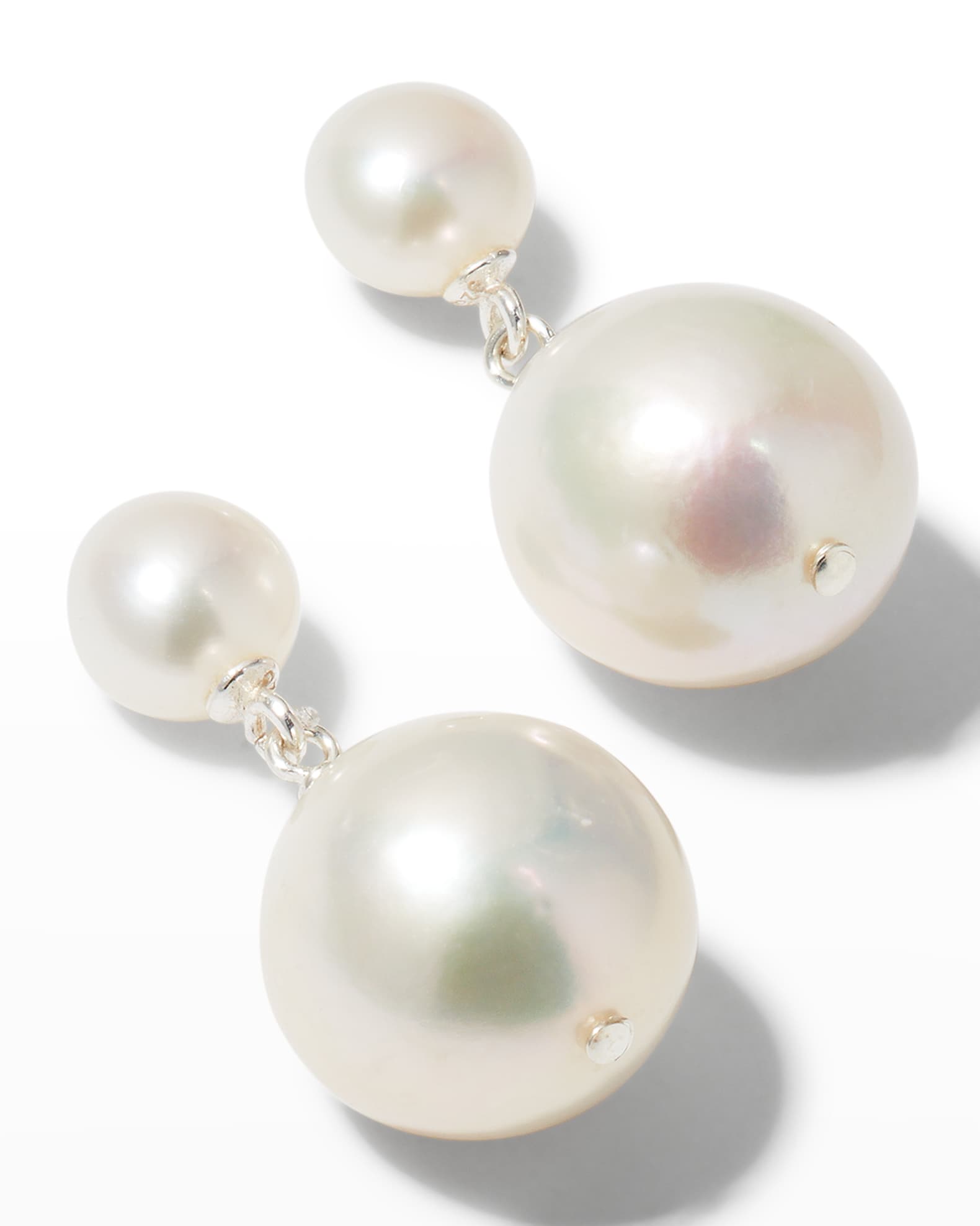 Margo Morrison Double Pearl Drop Earrings | Neiman Marcus