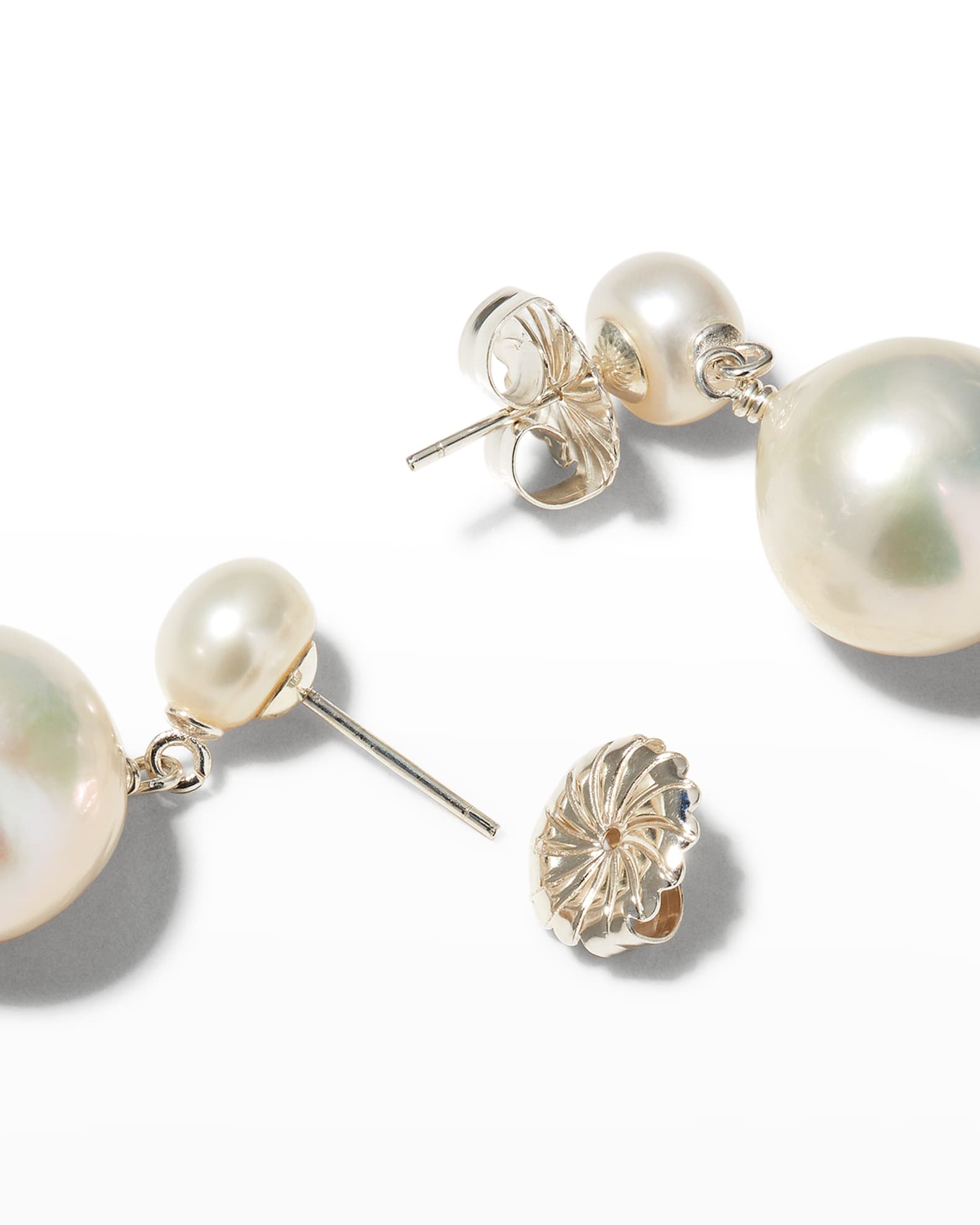 Double Pearl Drop Earrings