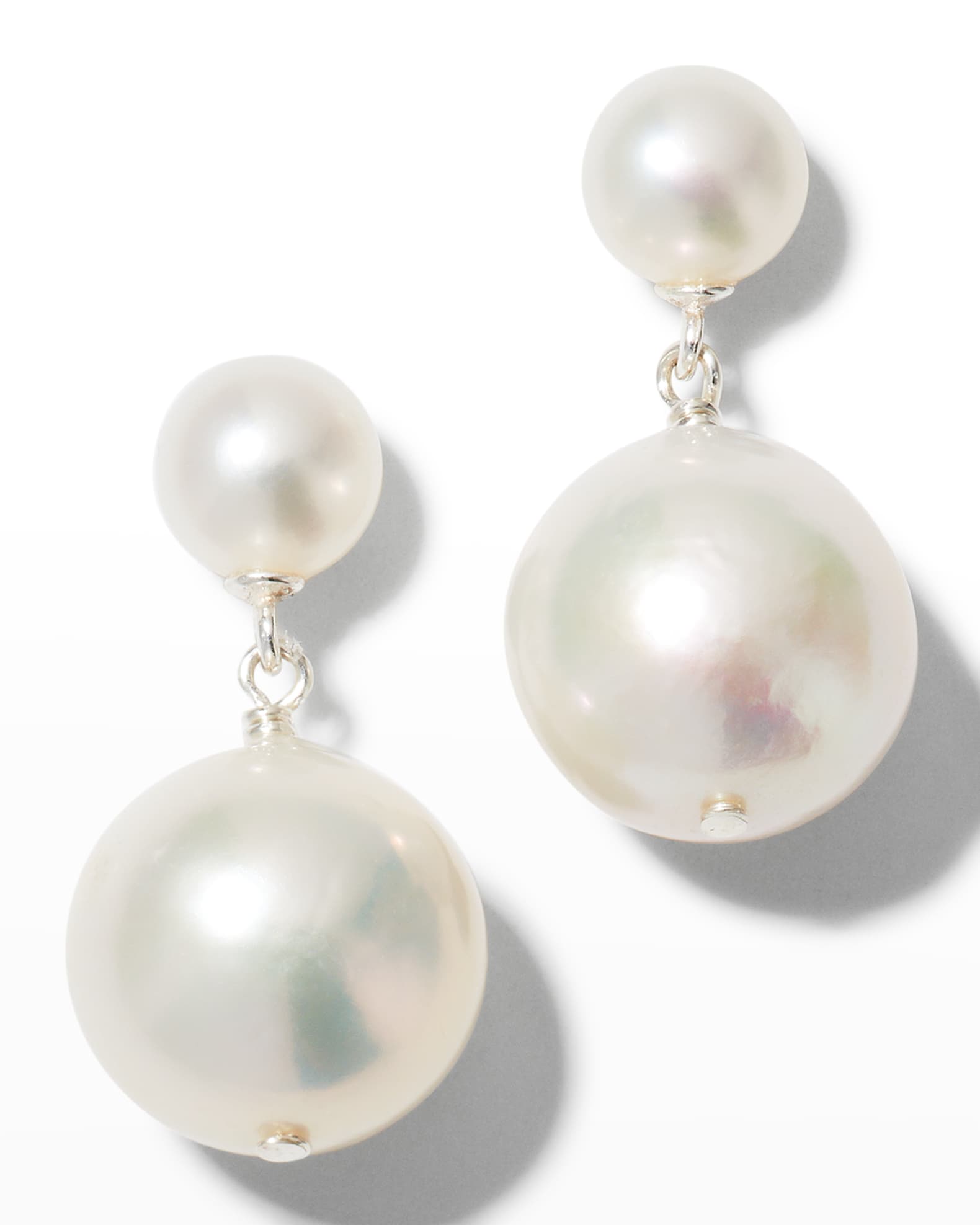 Pearl double drop earrings discount