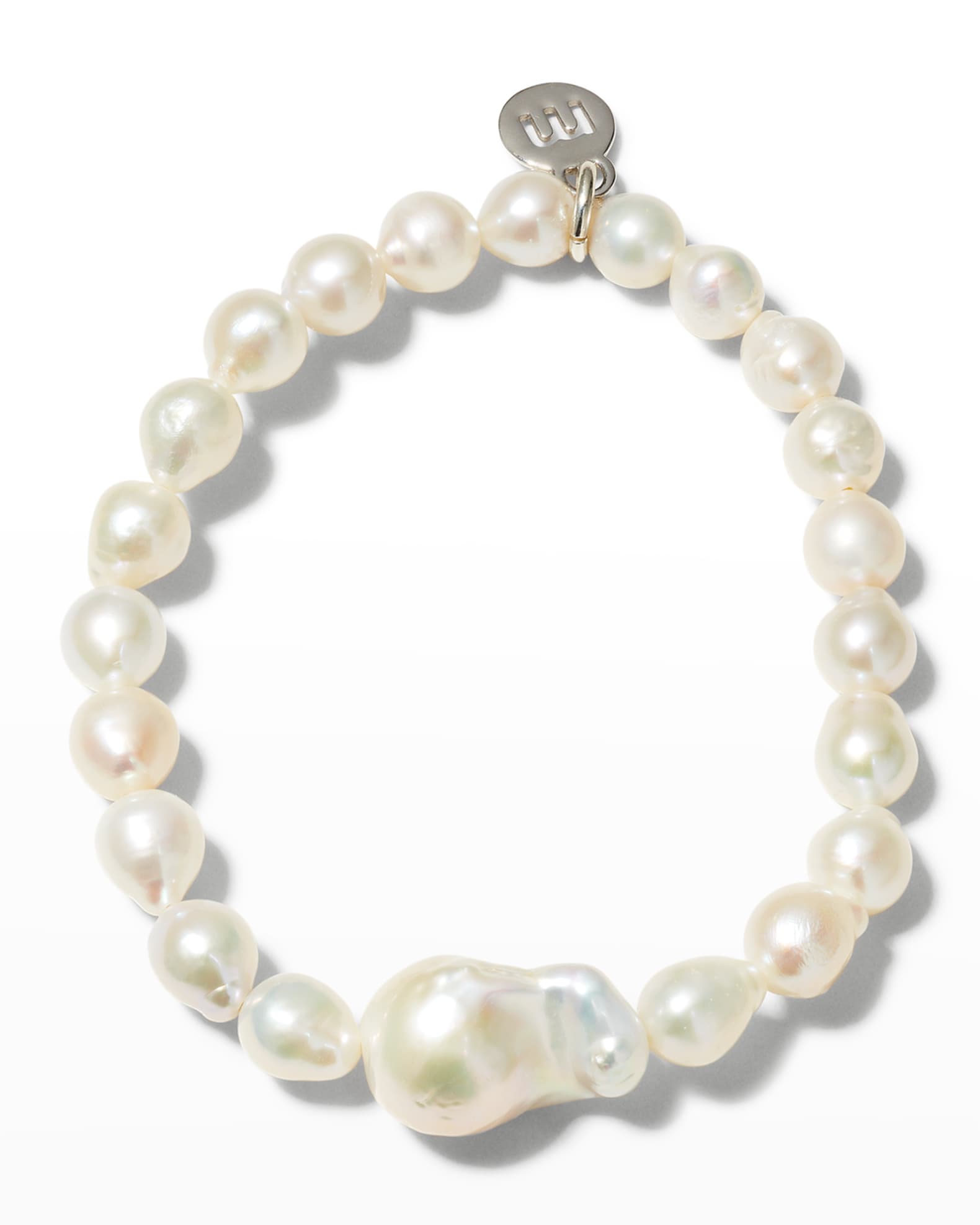 Mixed Size Baroque Pearl Stretch Bracelet 0