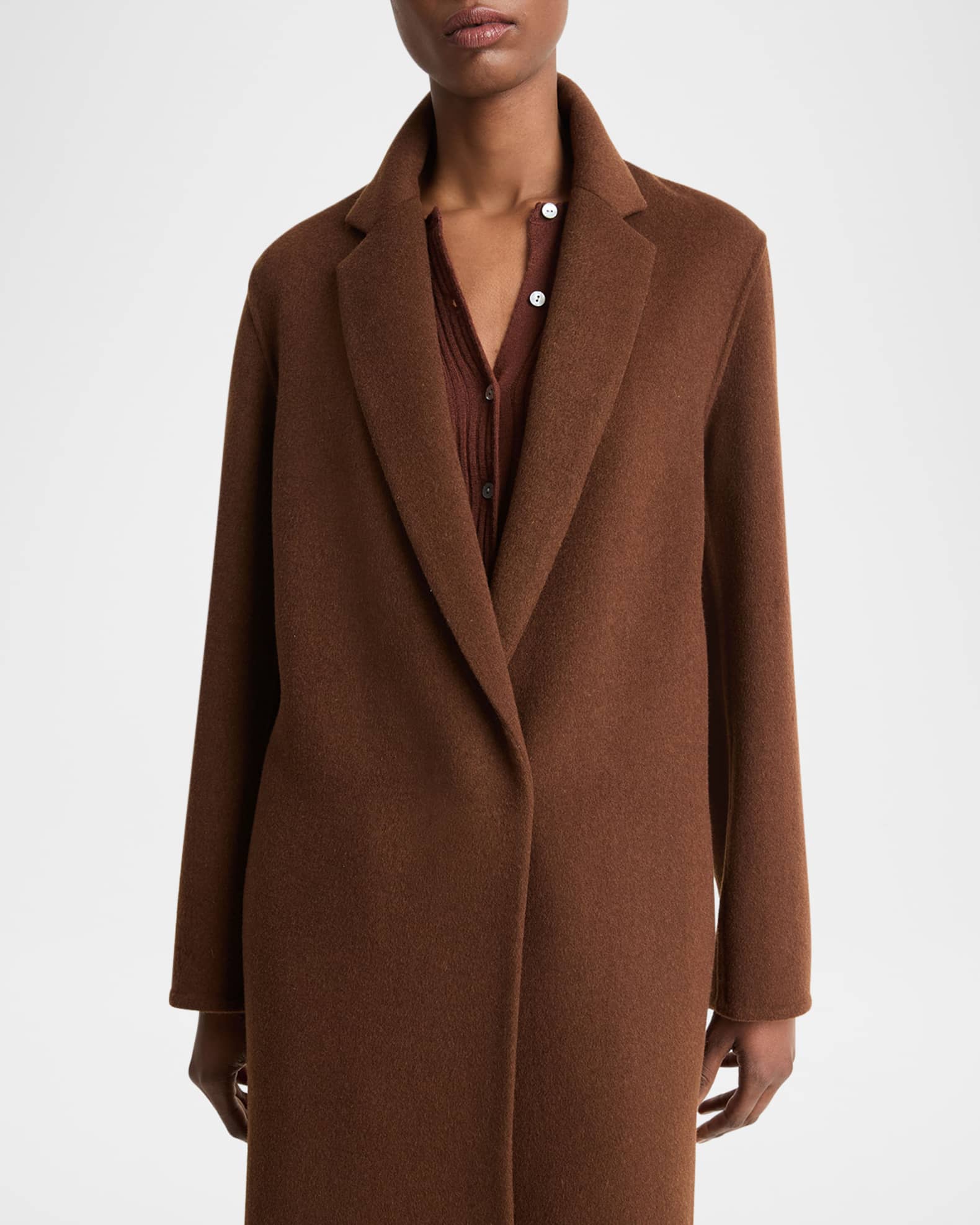 Vince Classic Straight Wool Blend Coat Neiman Marcus