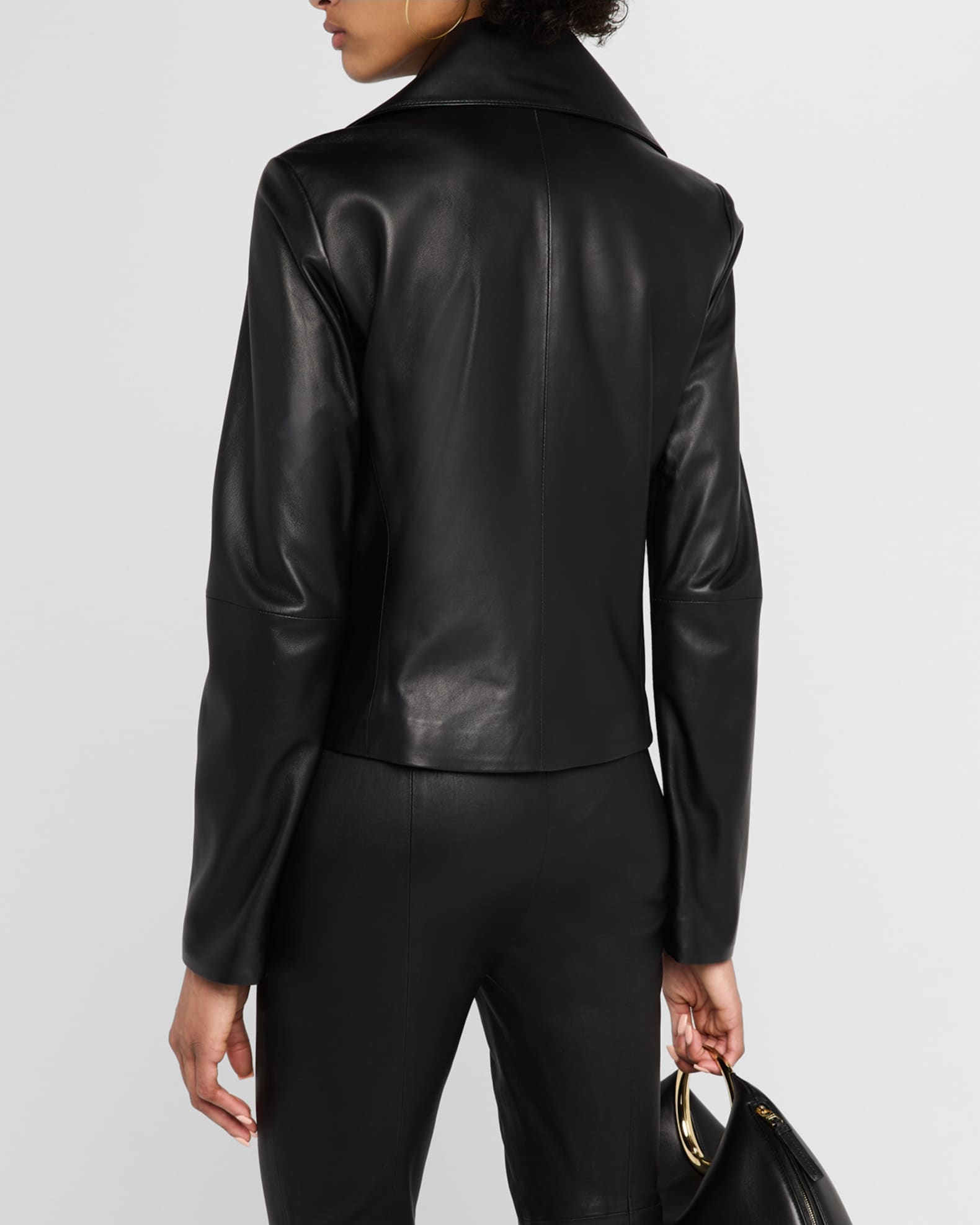 Leather Zip Front Jacket