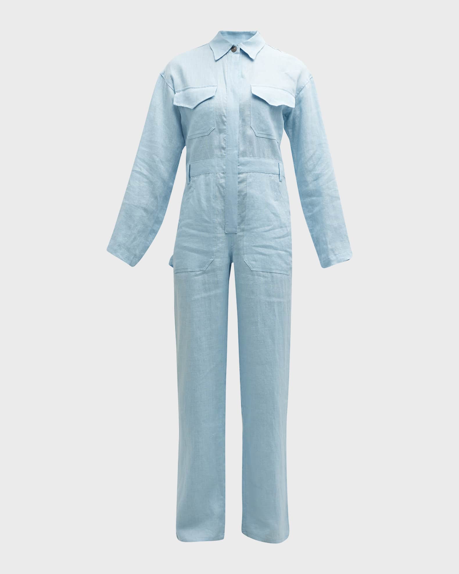 Rivet Utility Powerhouse Linen Utility Jumpsuit Neiman Marcus