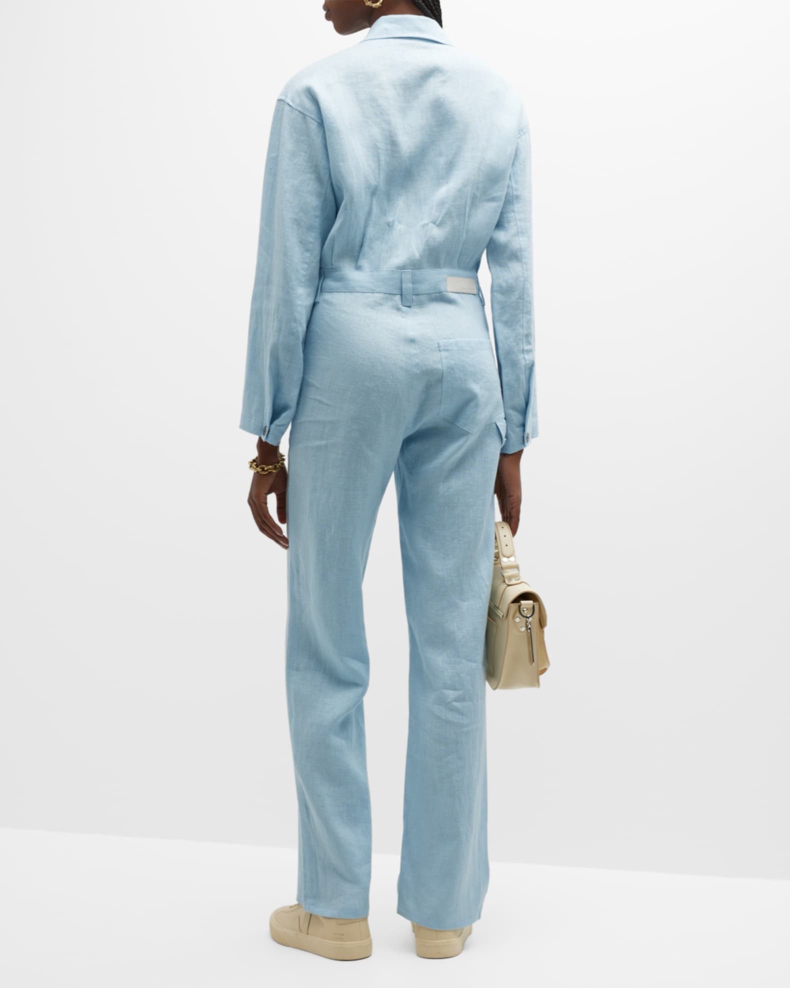 Rivet Utility Powerhouse Linen Utility Jumpsuit Neiman Marcus