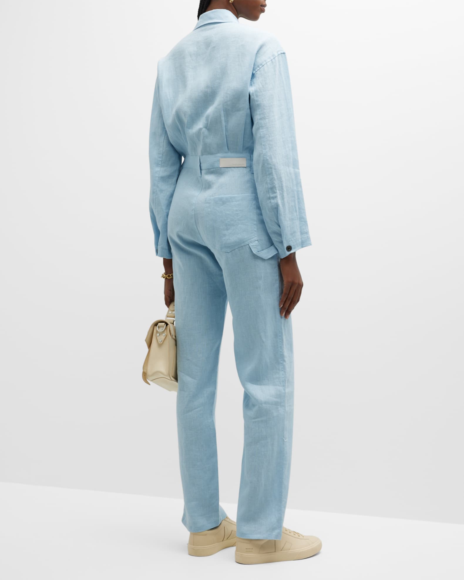 Rivet Utility Powerhouse Linen Utility Jumpsuit Neiman Marcus