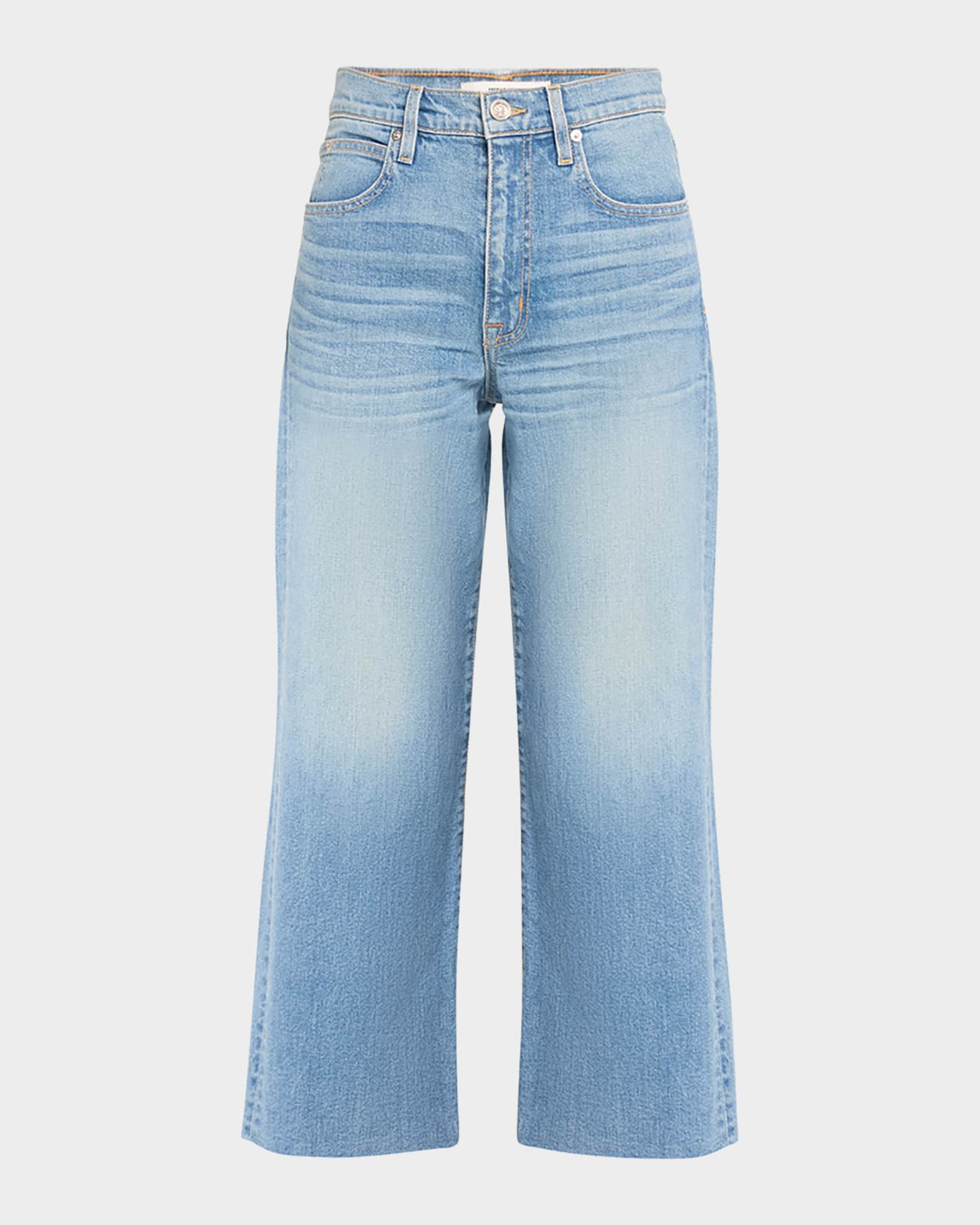 Grace Wide Ankle Jeans with Raw Hem 0