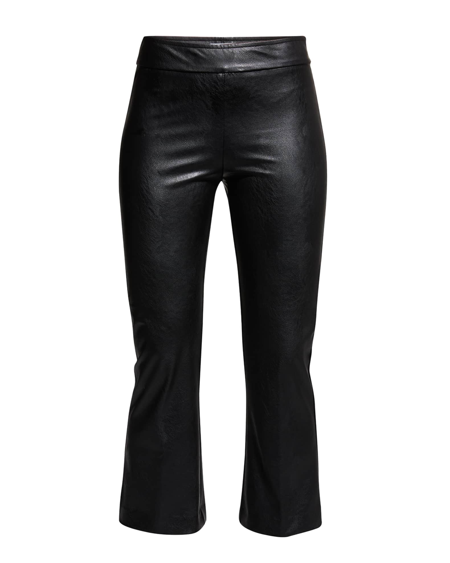Avenue Montaigne Leo Cropped Vegan Leather Pants | Neiman Marcus