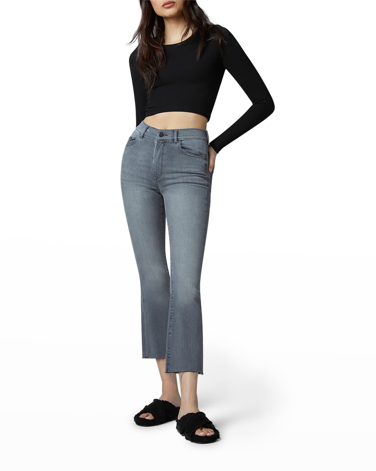 DL1961 Premium Denim Bridget Bootcut High-Rise Instasculpt Crop Jeans |  Neiman Marcus