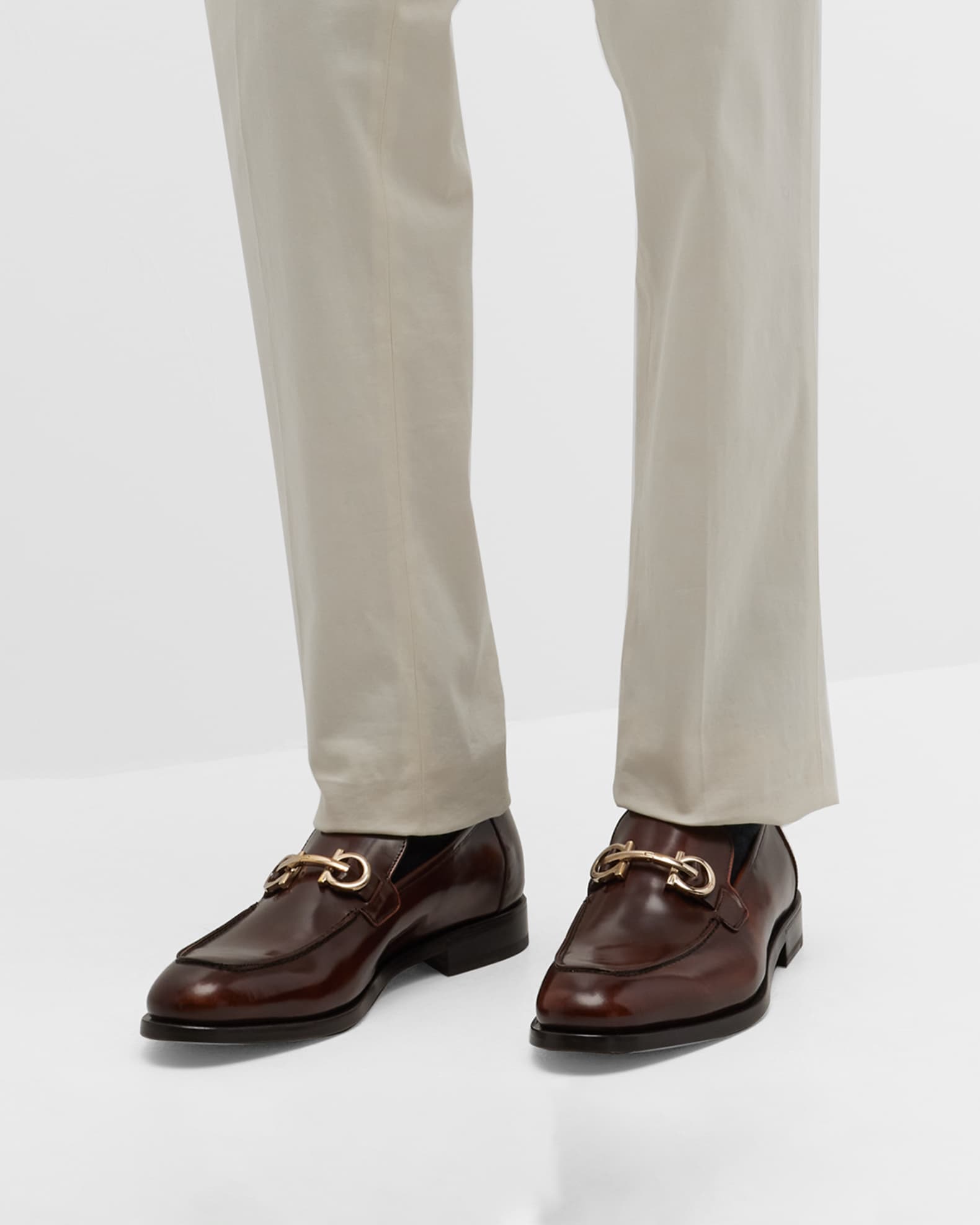 Men's Gustav Gancini-Bit Leather Loafers 1