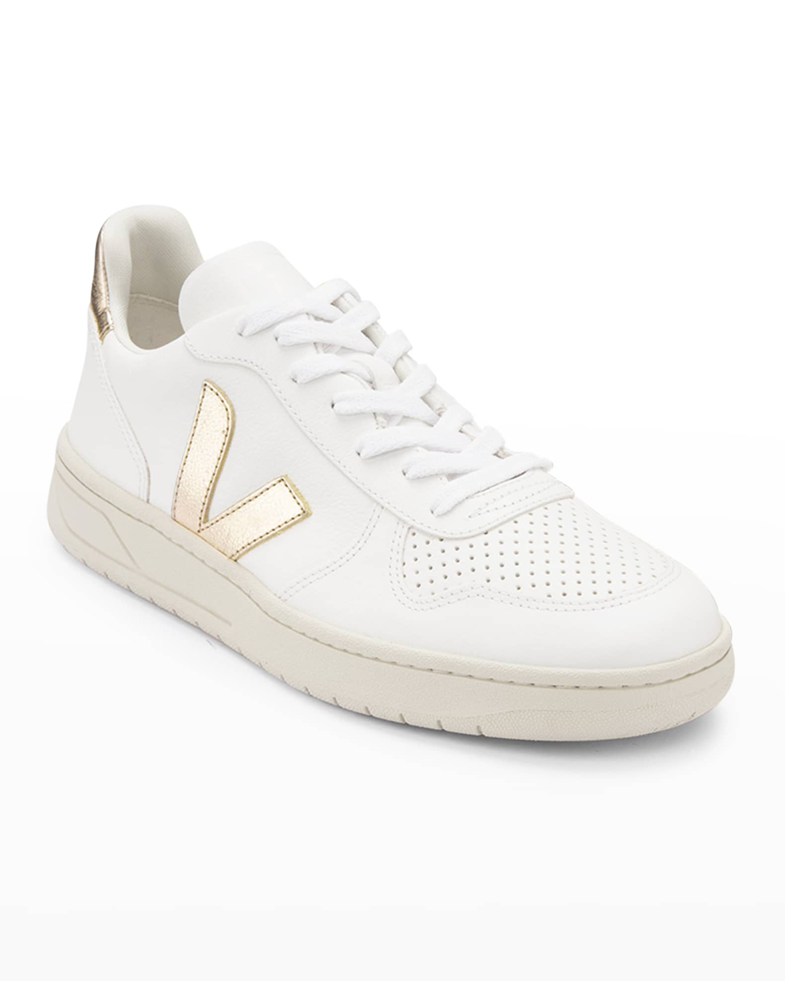 VEJA V 10 Bicolor Metallic Low Top Sneakers Neiman Marcus