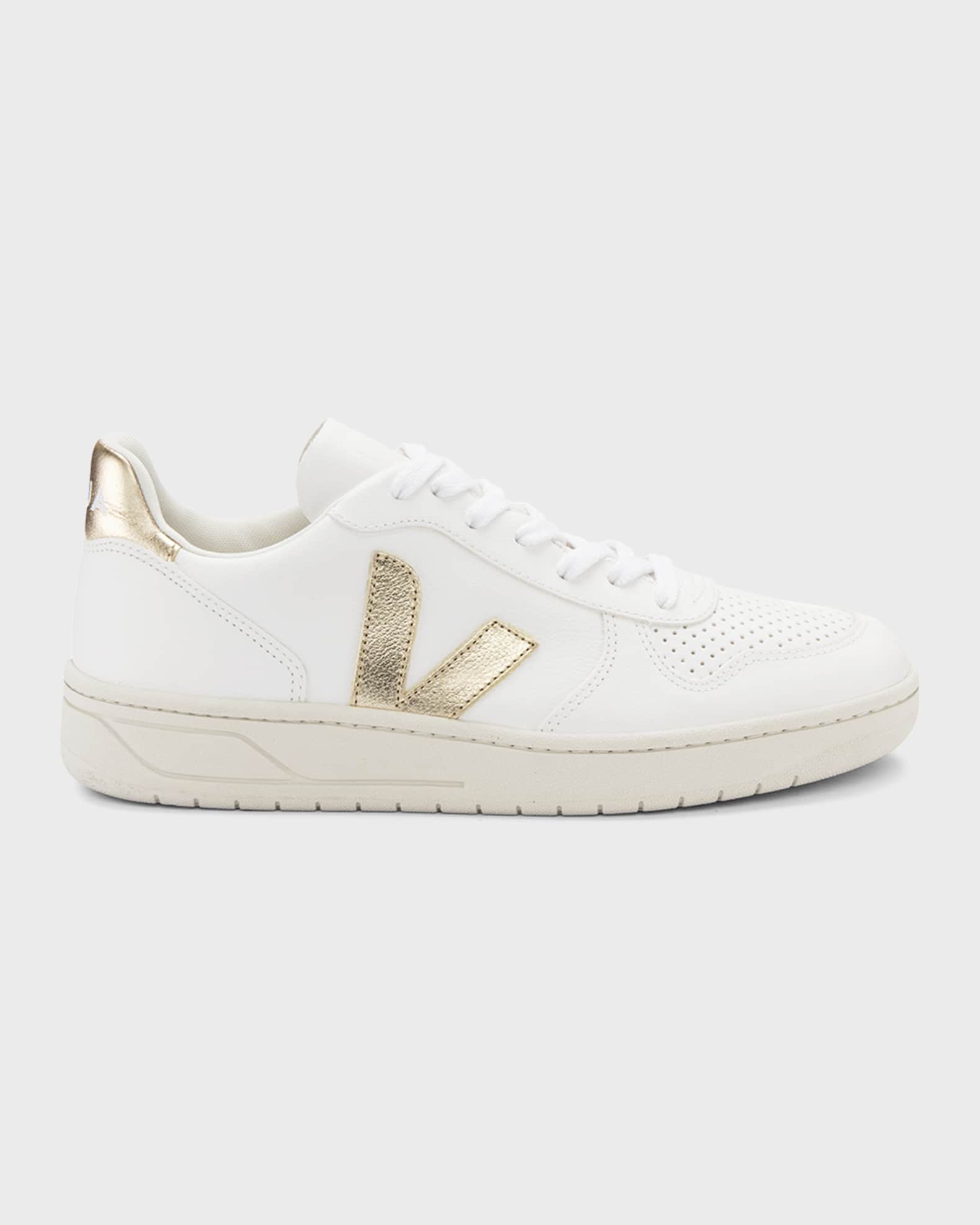 White Veja sneakers with gold