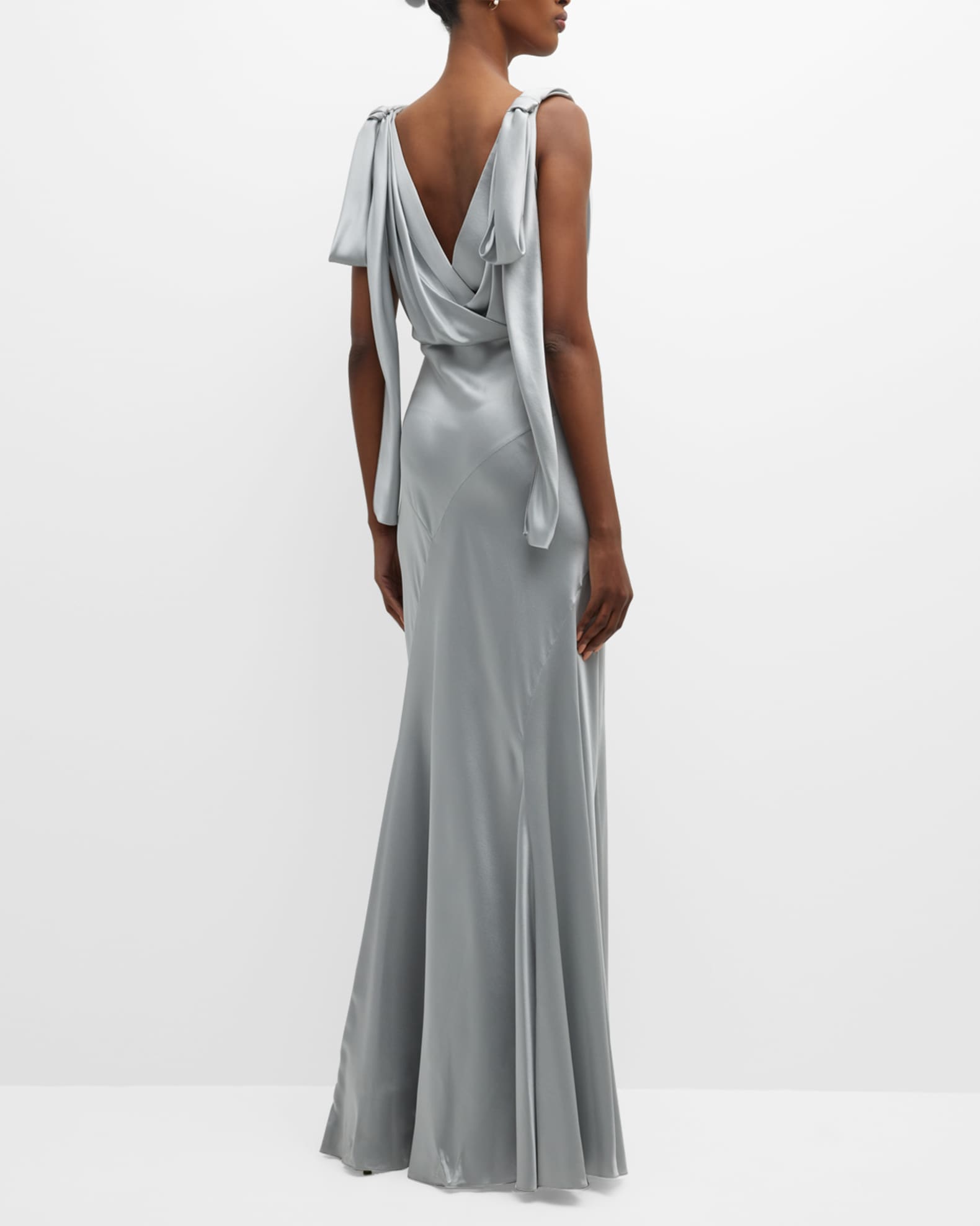 Cinderella Divine's Enchanting One-Shoulder Draped Satin Gown: Elegance Redefined