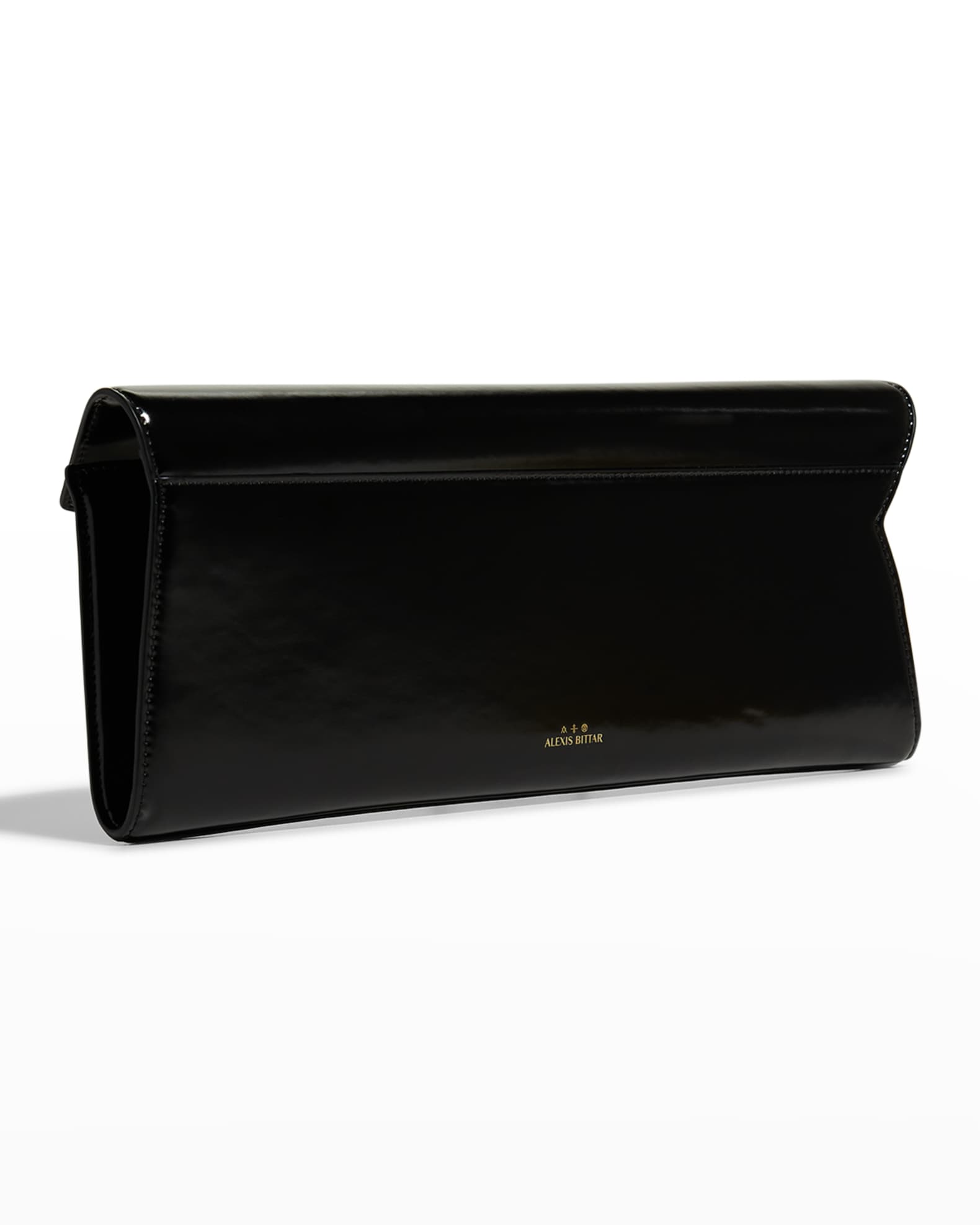 Alexis Bittar Twisted Angular Flap Leather Clutch Bag Neiman Marcus