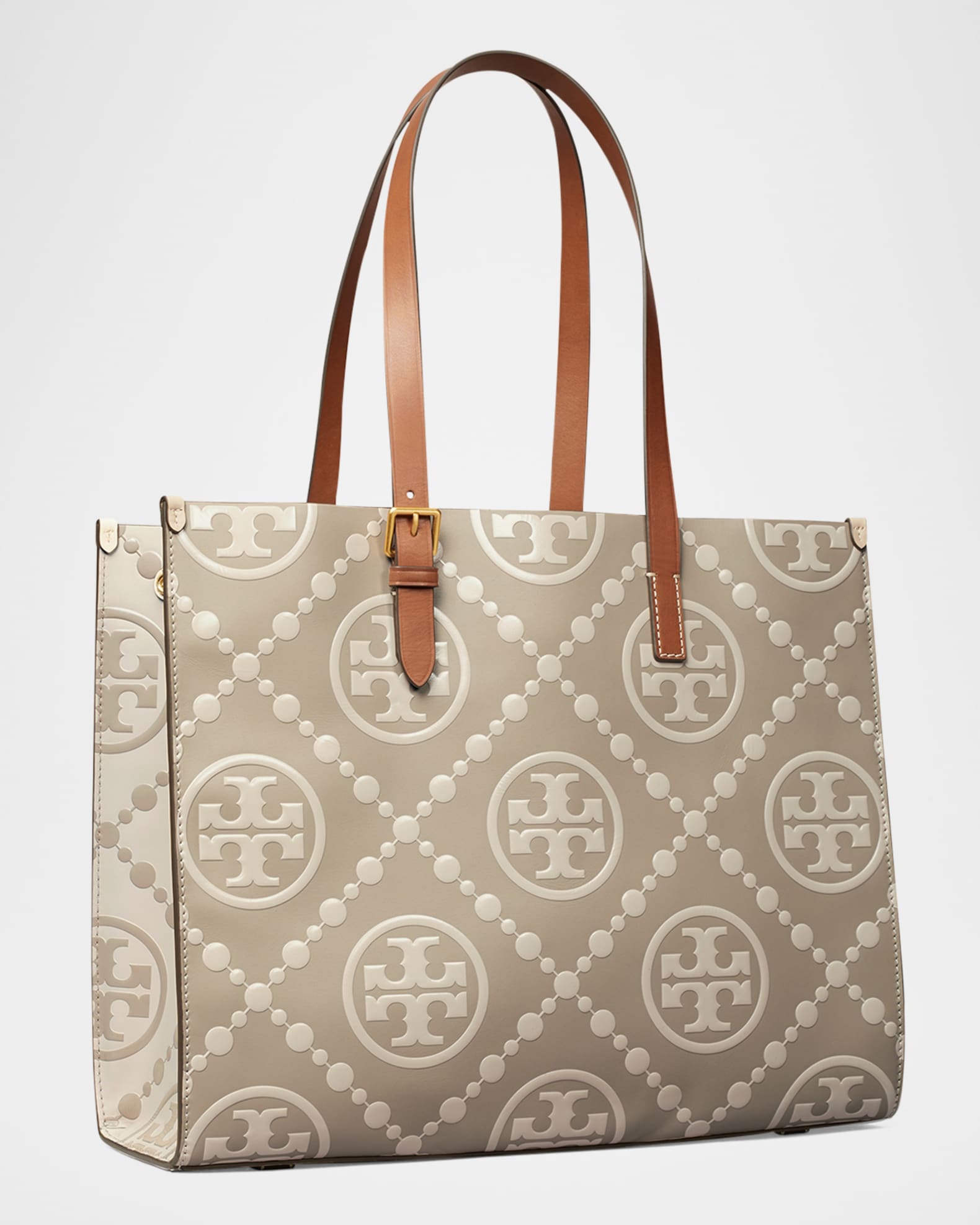 T Monogram Embossed Tote Bag 1