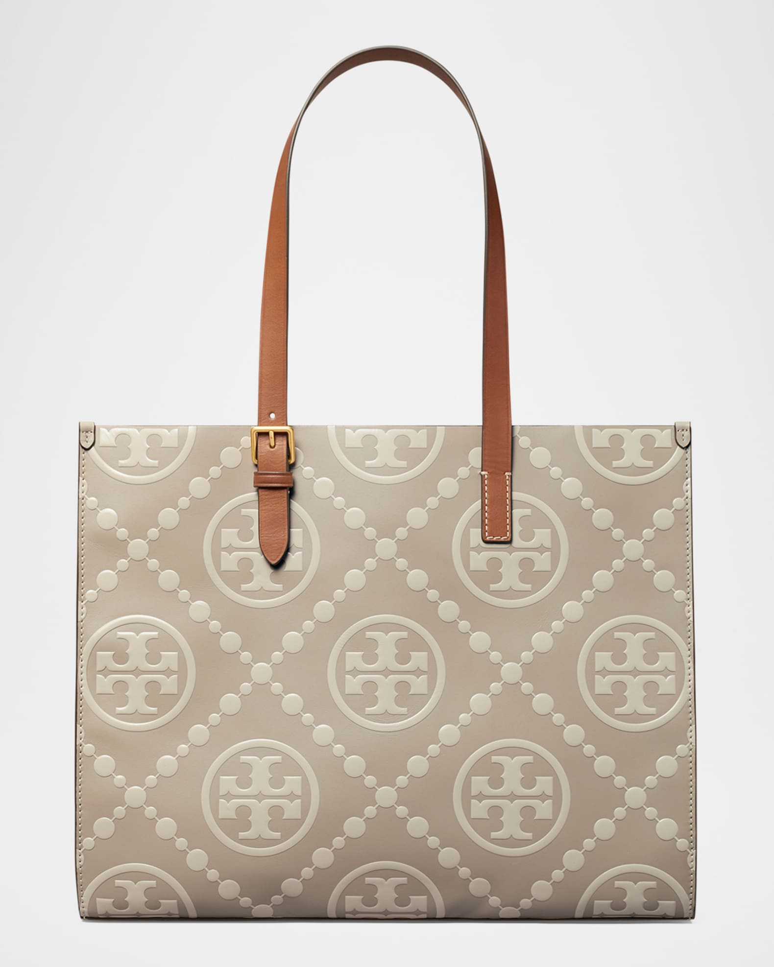 T Monogram Embossed Tote Bag 0