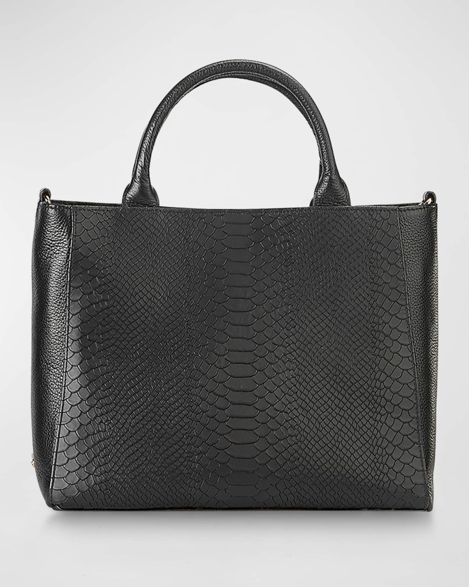 Gigi New York Hudson Python-Embossed Top-Handle Bag | Neiman Marcus