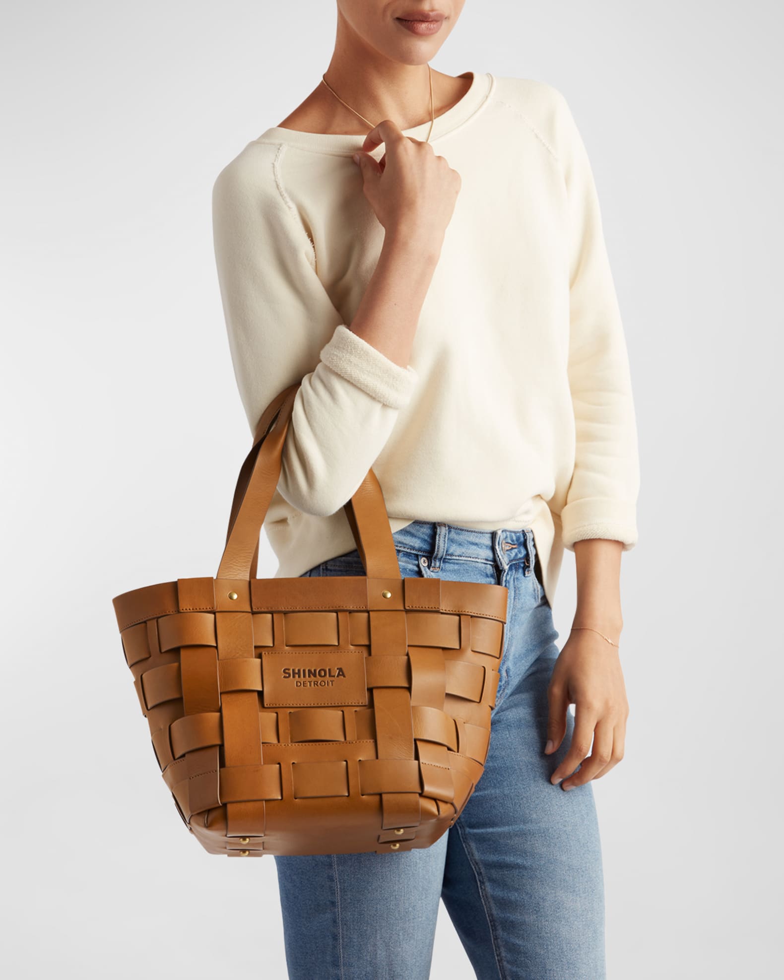Shinola Bixby Medium Woven Basket Tote Bag | Neiman Marcus