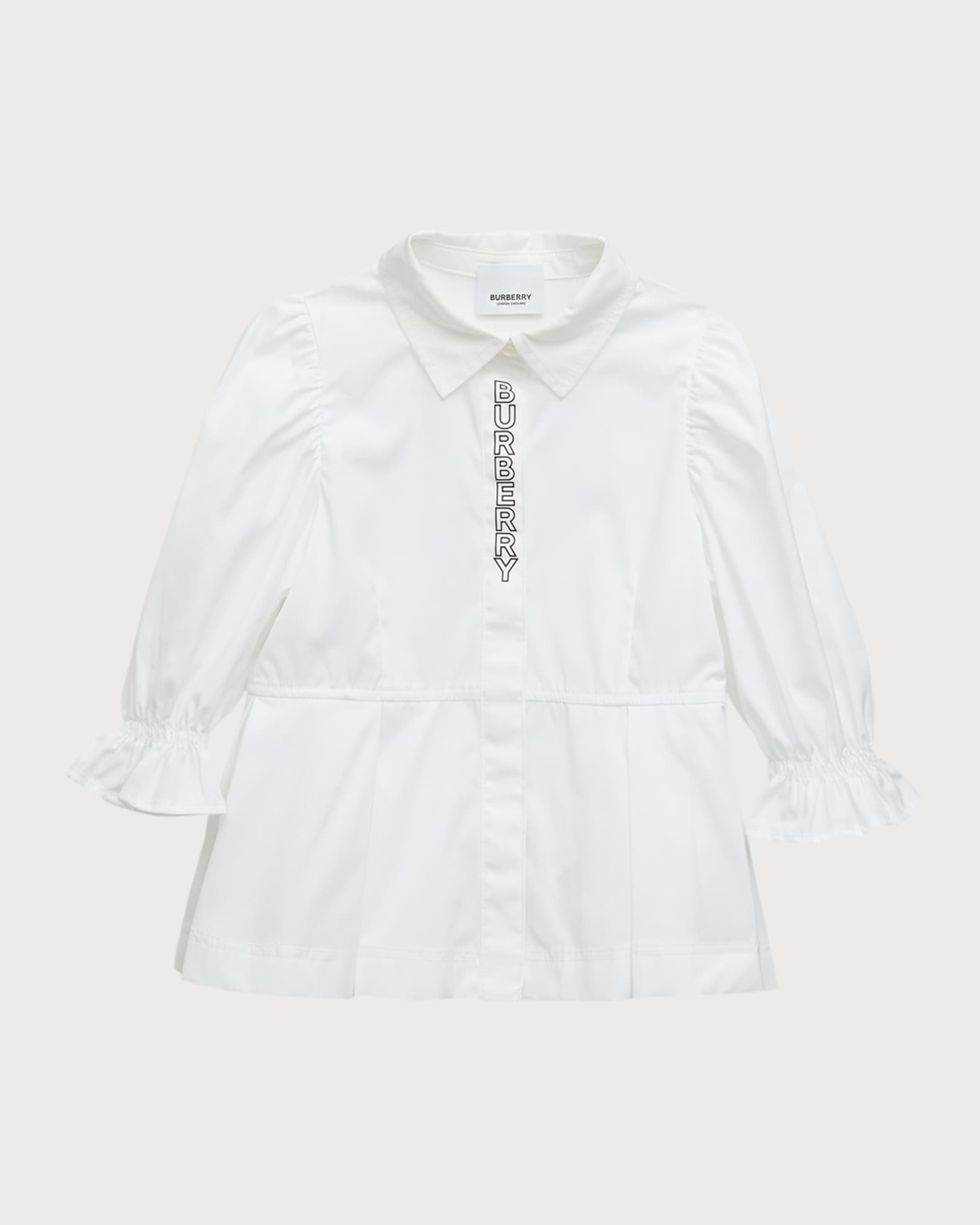 Burberry Girl's Celia LogoPrint Button Down Shirt, Size 314 Neiman