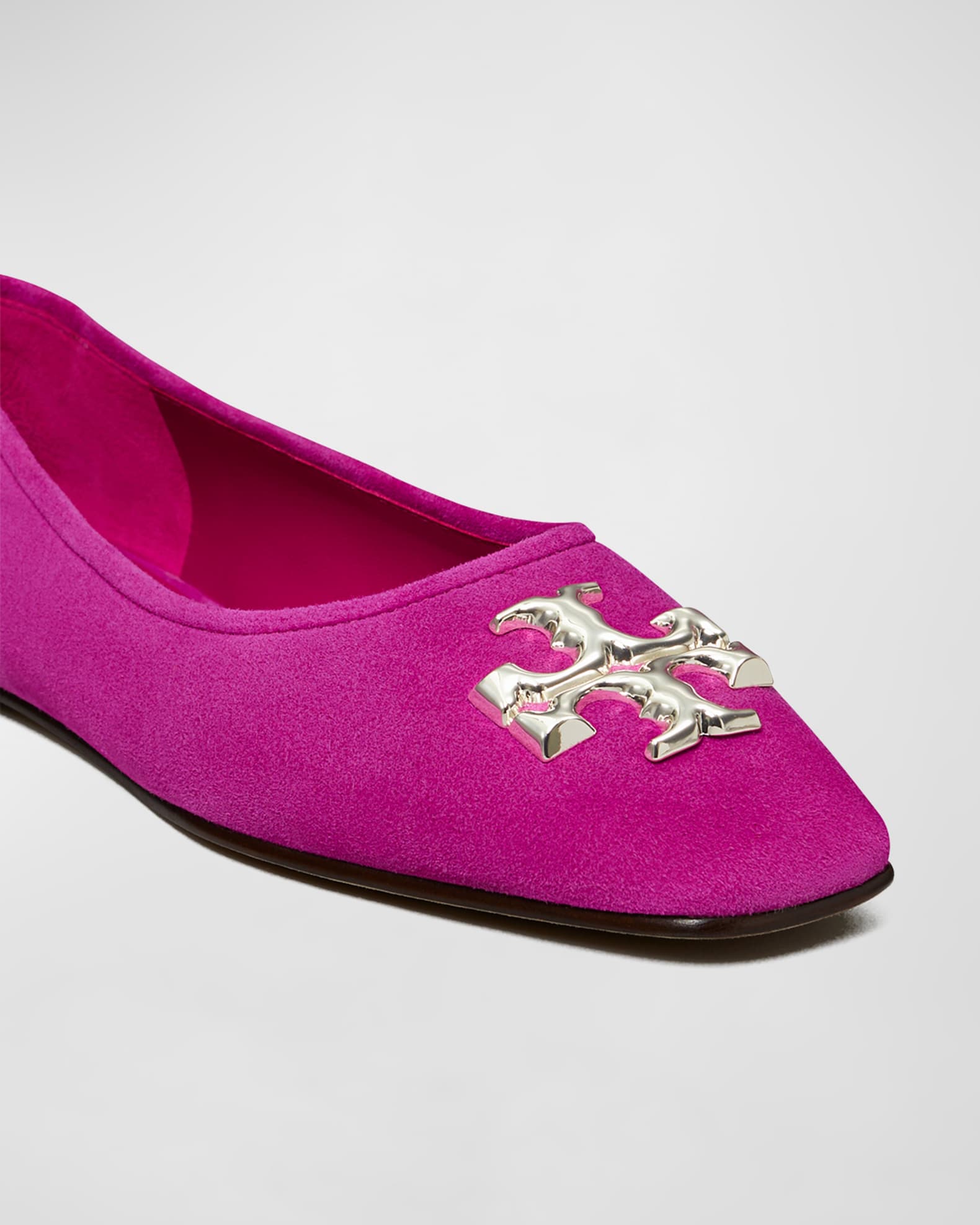 Eleanor Suede Medallion Ballerina Flats  1