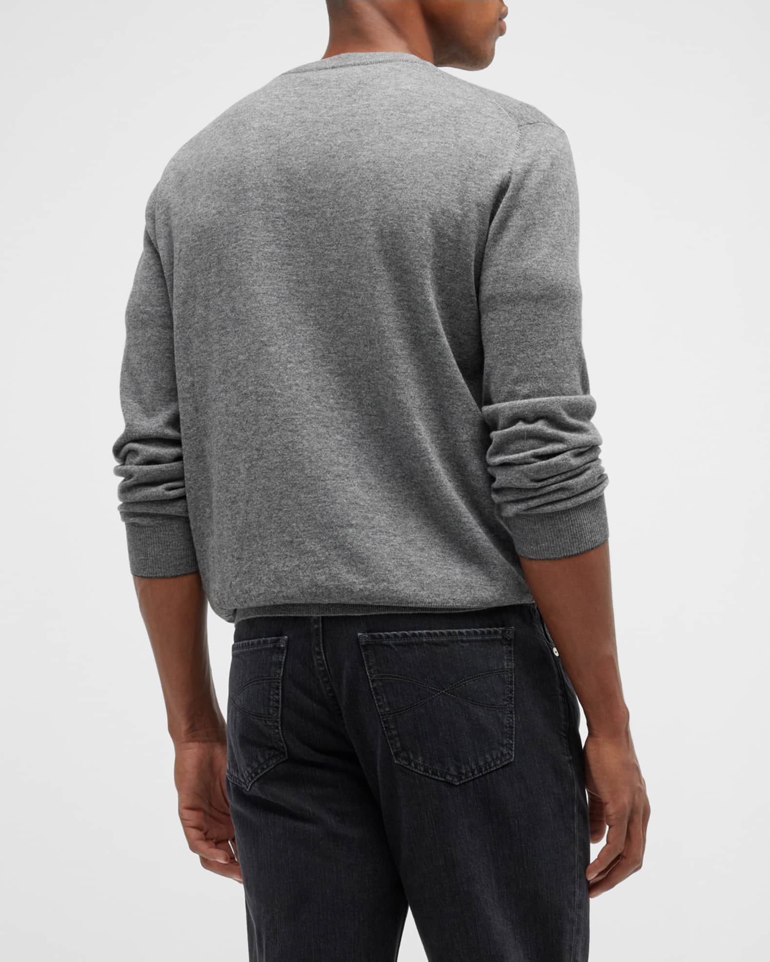 Brunello Cucinelli Men's Cashmere Crewneck Sweater | Neiman Marcus