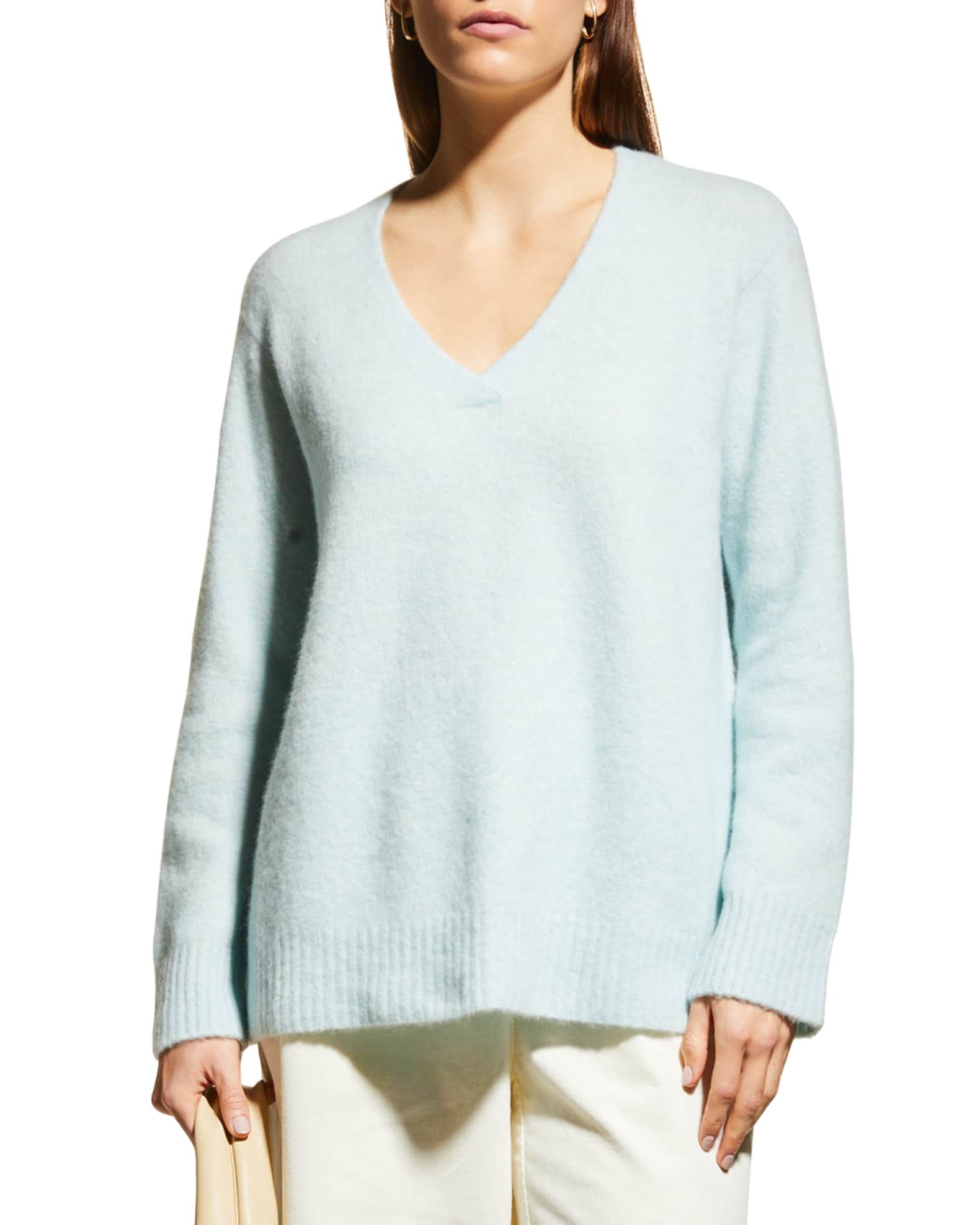 Eileen Fisher Boucle V-Neck Sweater | Neiman Marcus