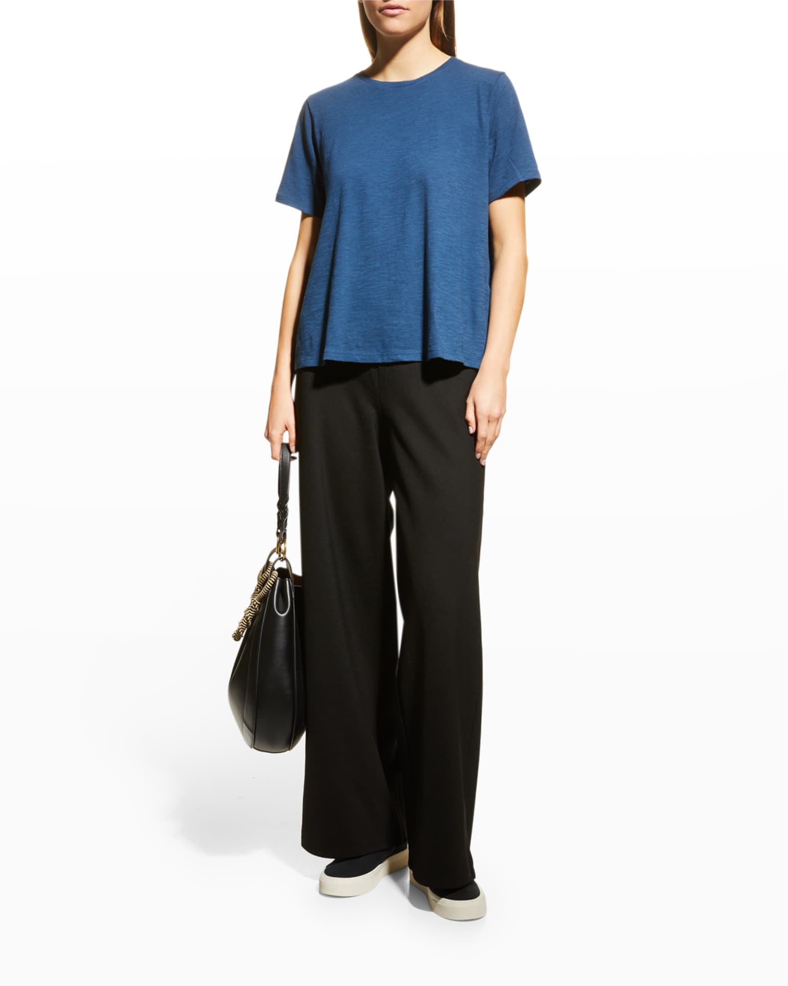 Eileen Fisher Double Knit Wide Leg Pants Neiman Marcus