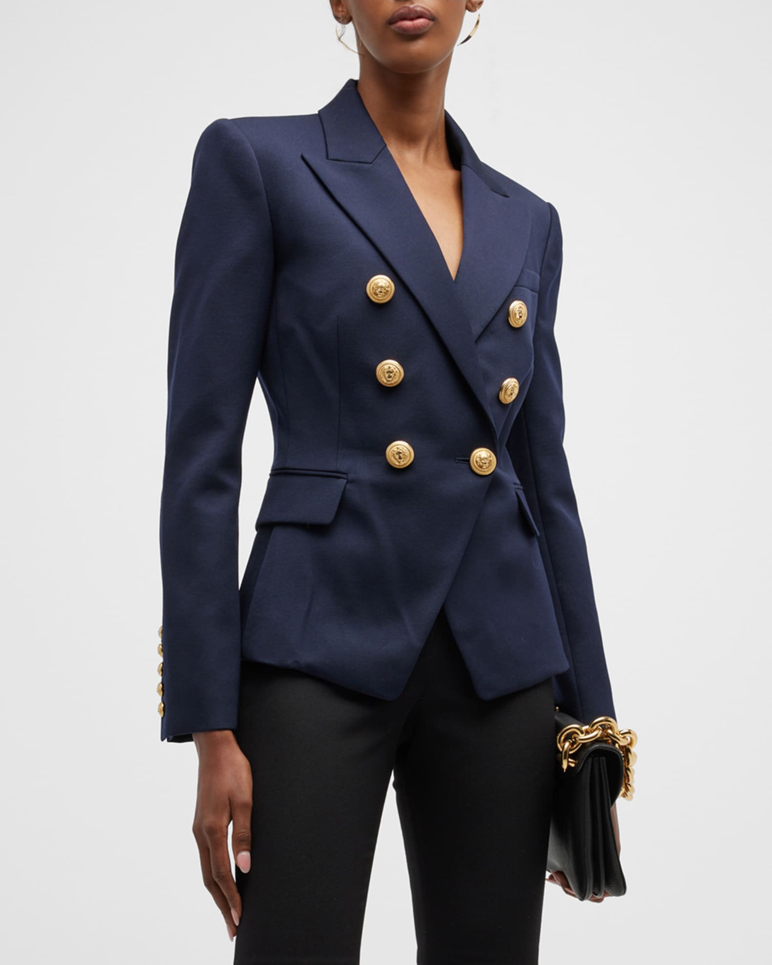 【関税込み】balmain Double-breasted blazer with logo buttons 17977323_38338333_600.jpg