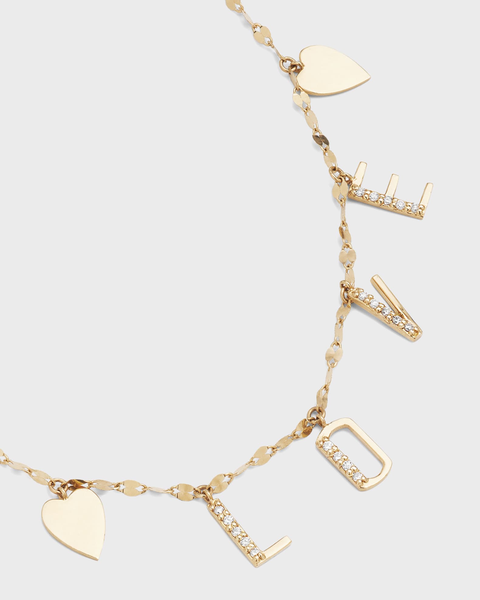 LANA Block Love Necklace with Dangle Hearts Neiman Marcus