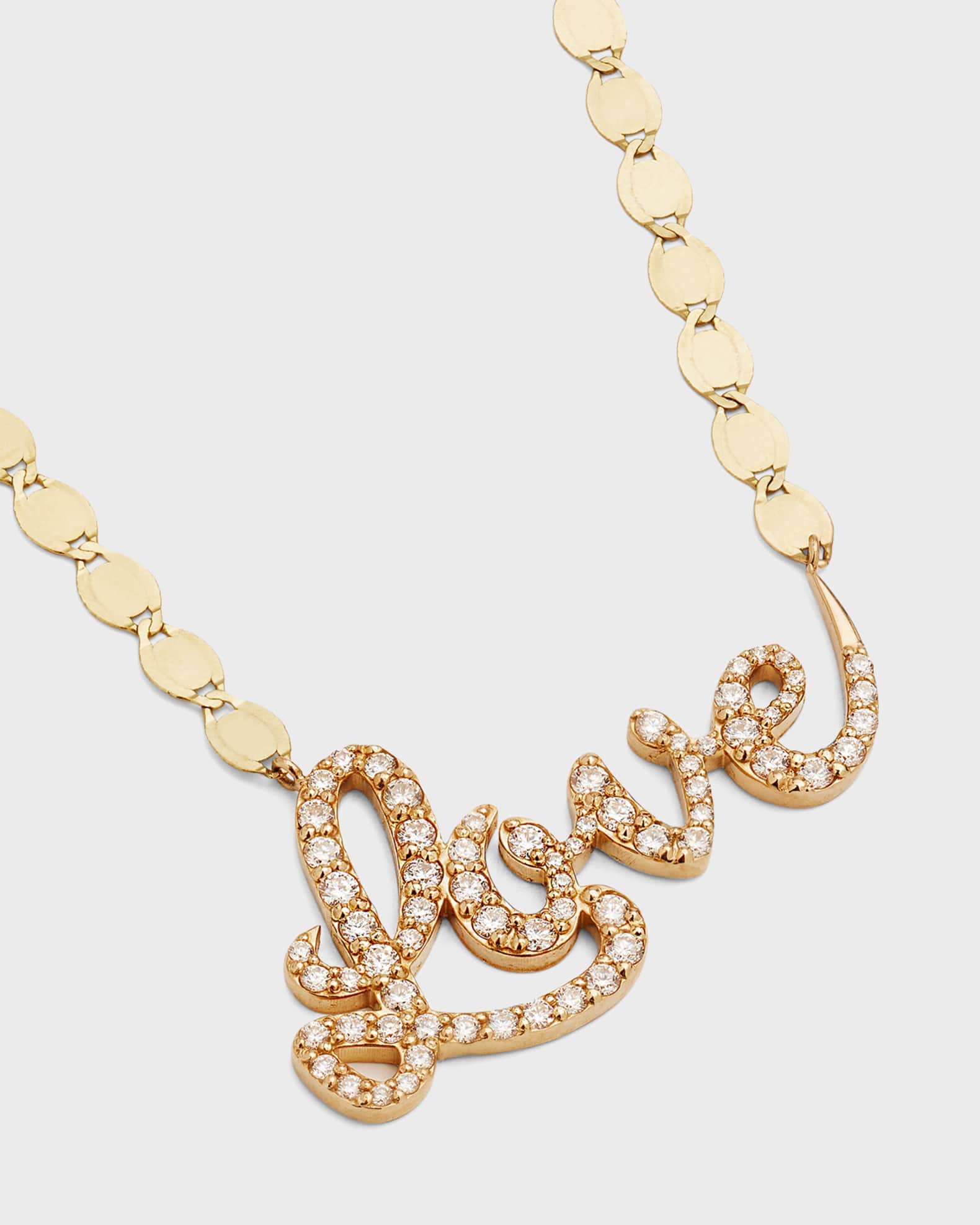 Flawless Cursive "Love" on Chain Necklace 1