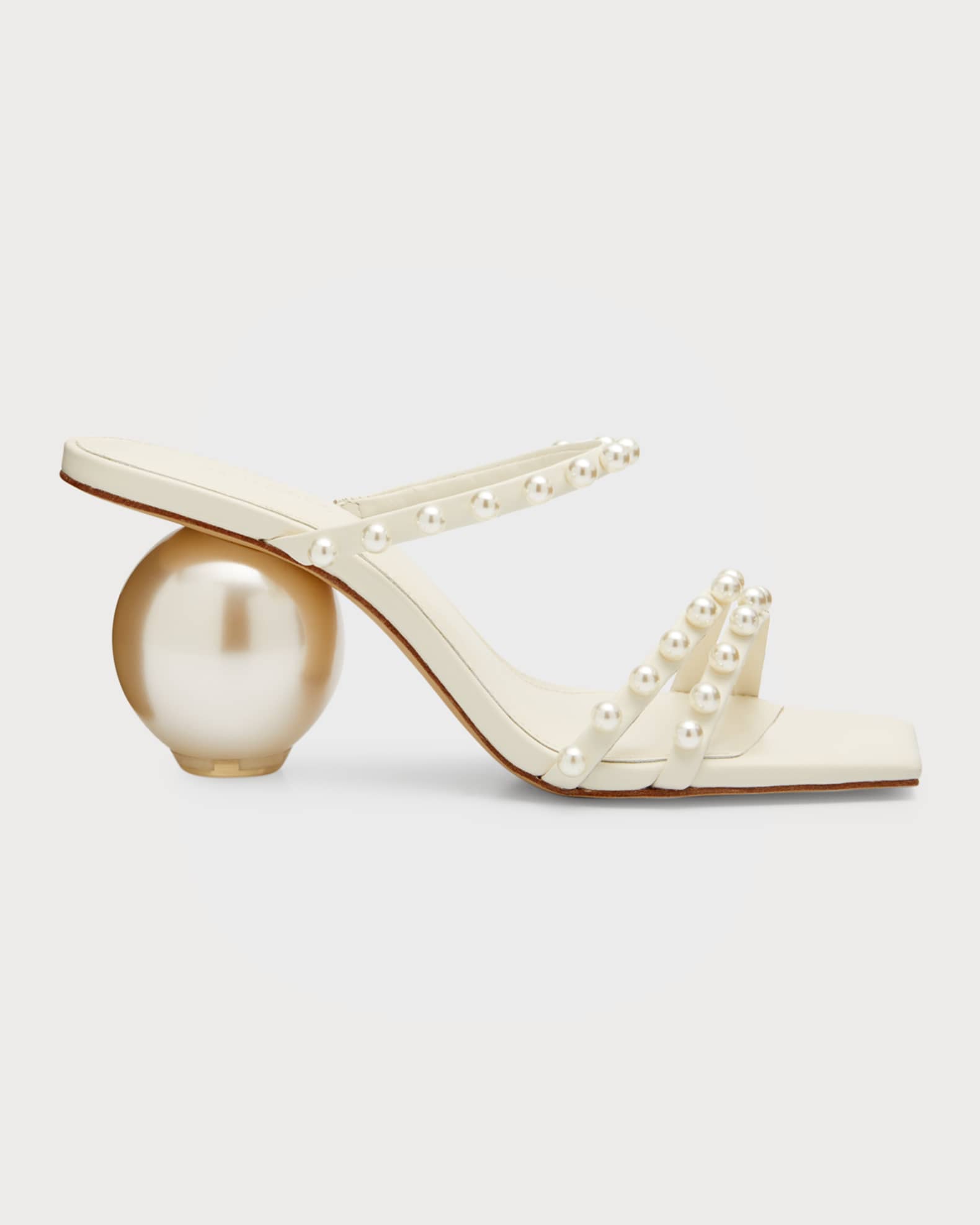 White Cult Gaia Ilona Pearly Stud Mule Sandals