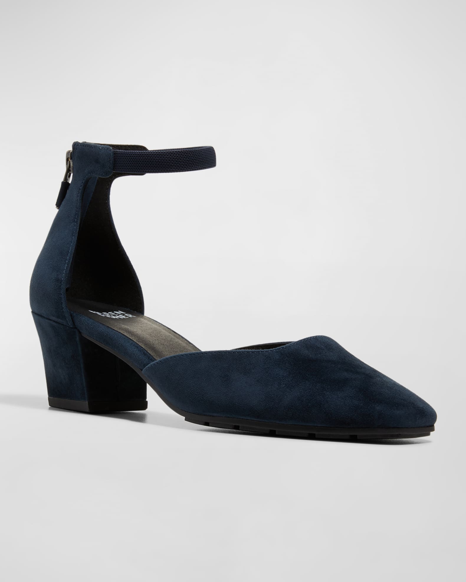 Eileen Fisher Veery Suede AnkleCuff Pumps Neiman Marcus