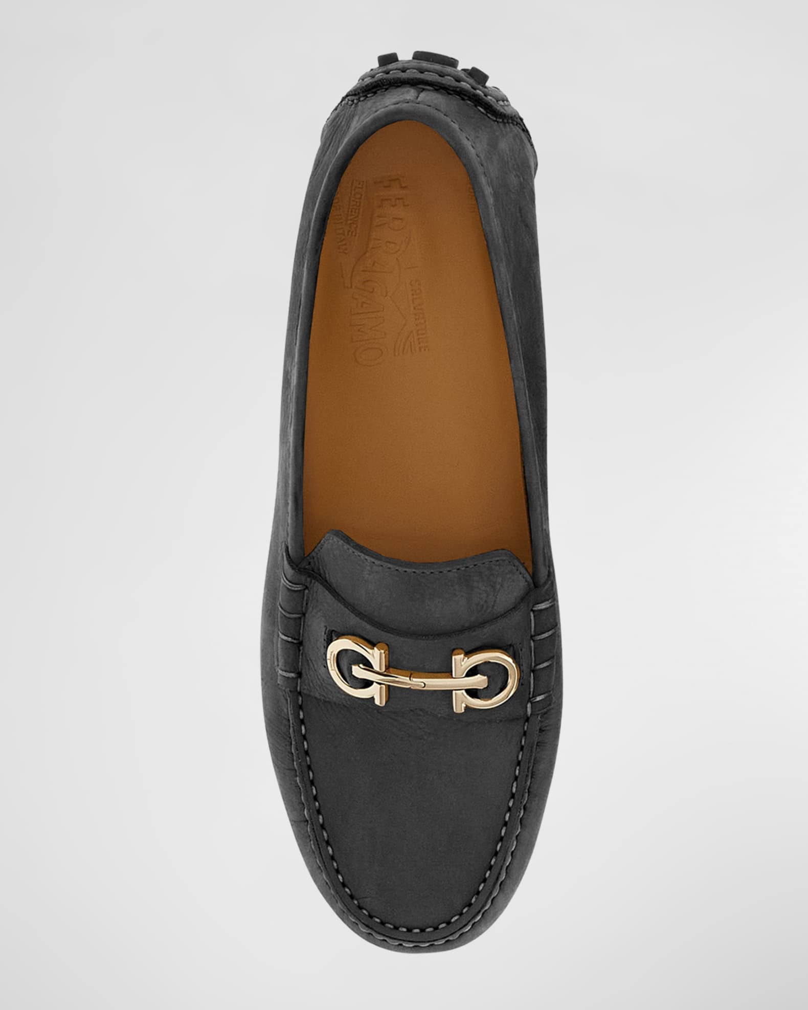 Ferragamo Women's Odilia Leather Loafer - Black - Loafers - 7