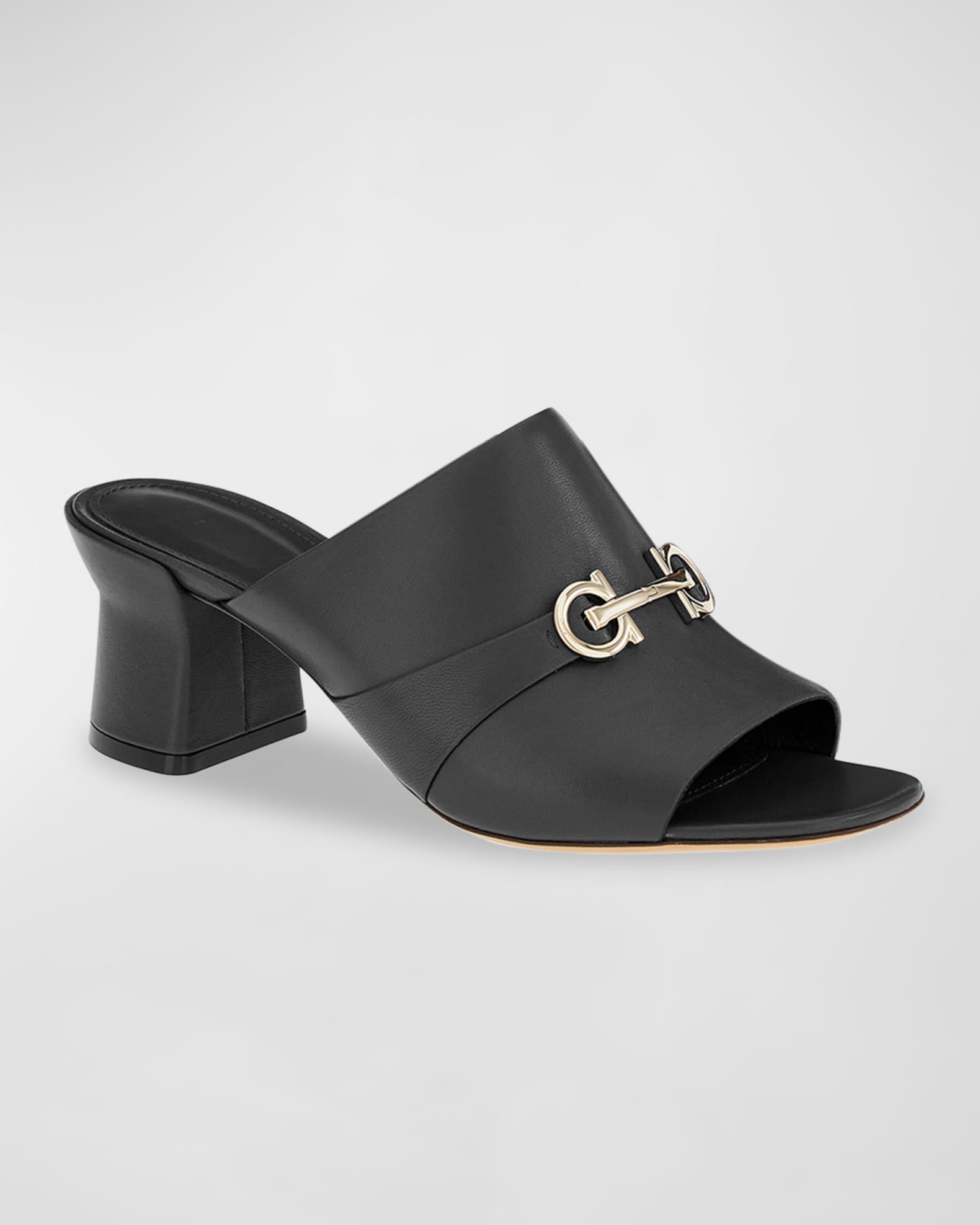 Salvatore Ferragamo Leather Mules Black 