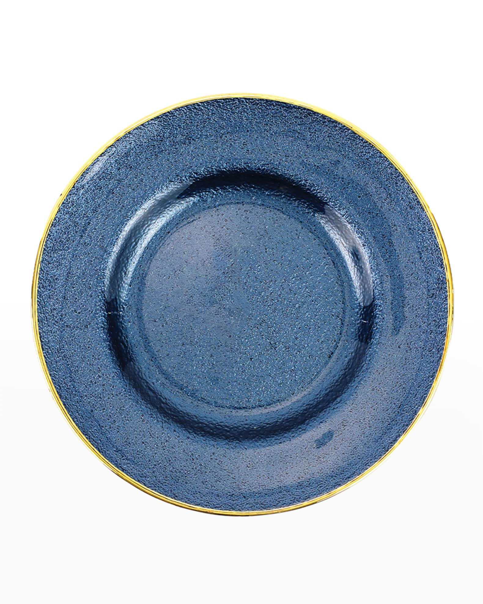 Metallic Glass Sapphire Salad Plate 0
