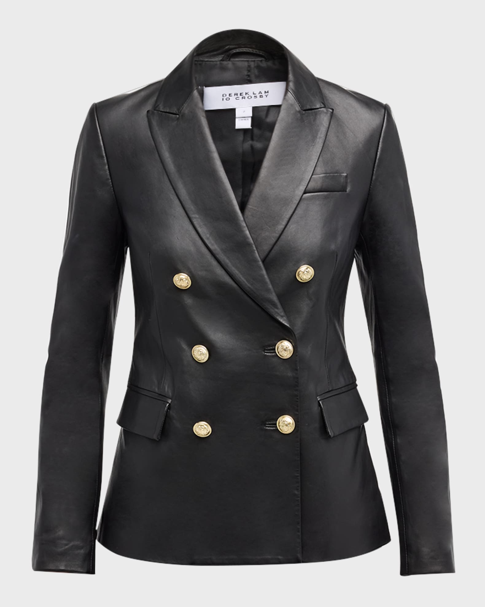 Lambskin Accent Fitted Blazer - Women - Ready-to-Wear