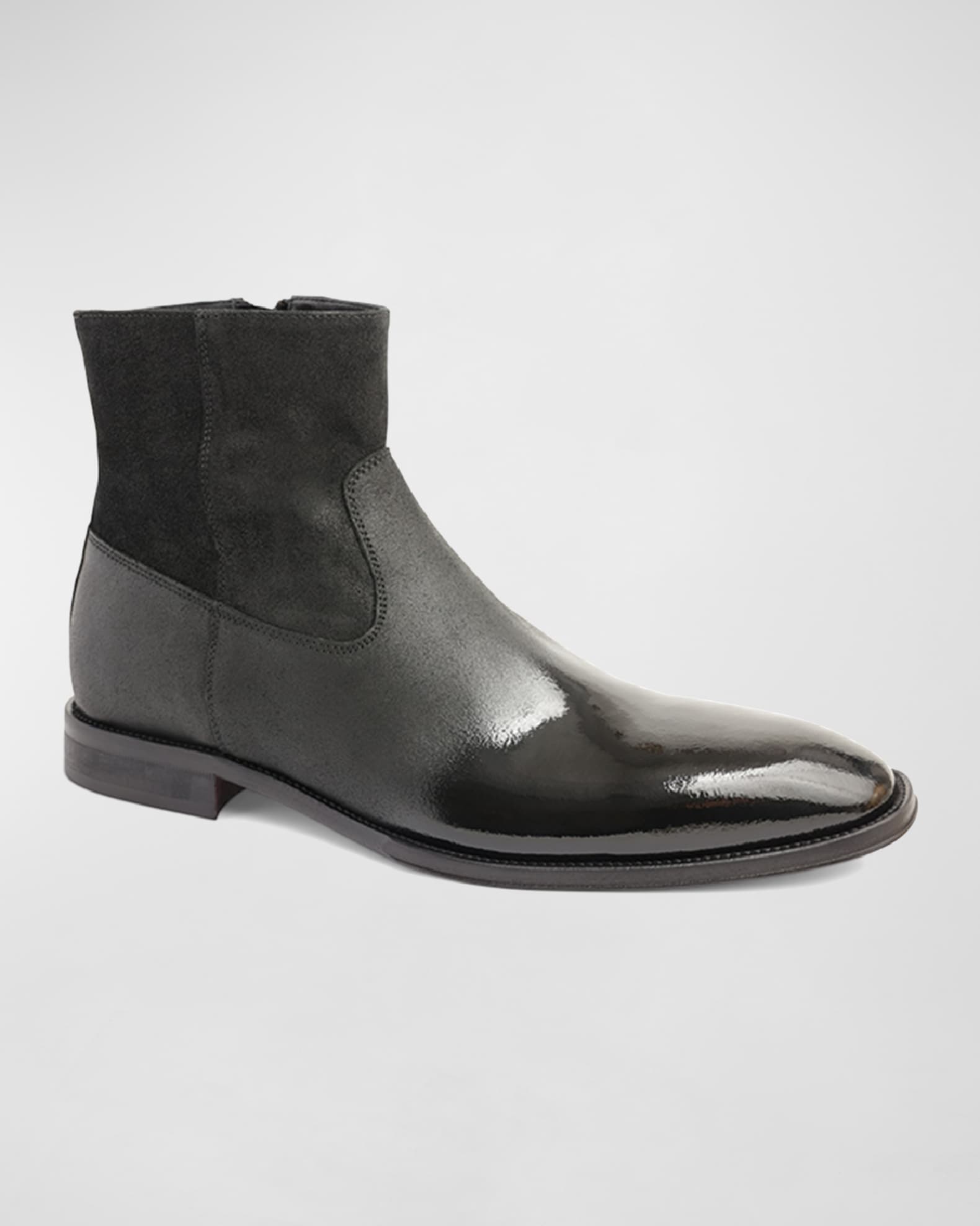 Bruno Magli Men's Armando Ombré-Toe Leather Zip Booties | Neiman Marcus