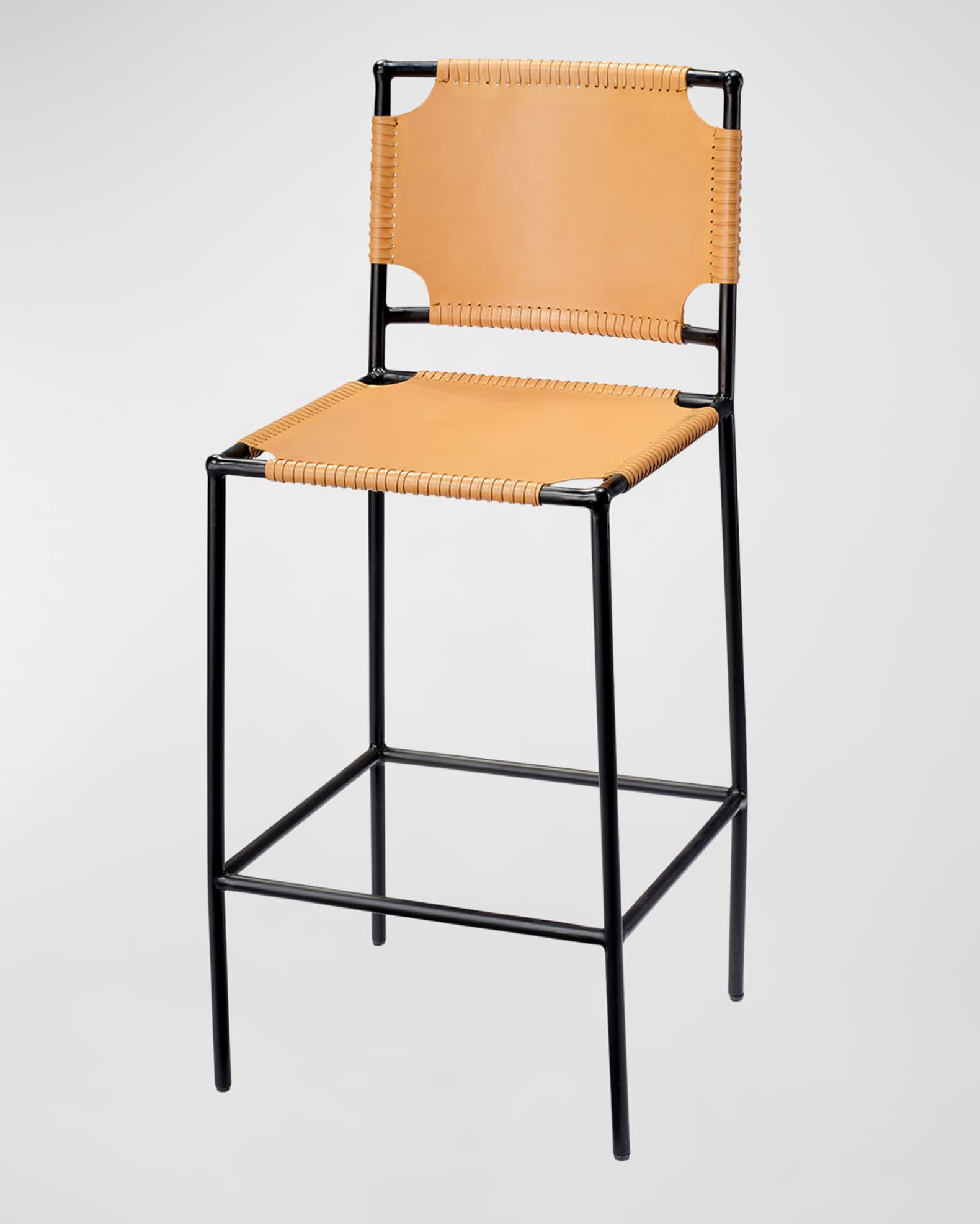 Asher Leather Bar Stool, 29" 0