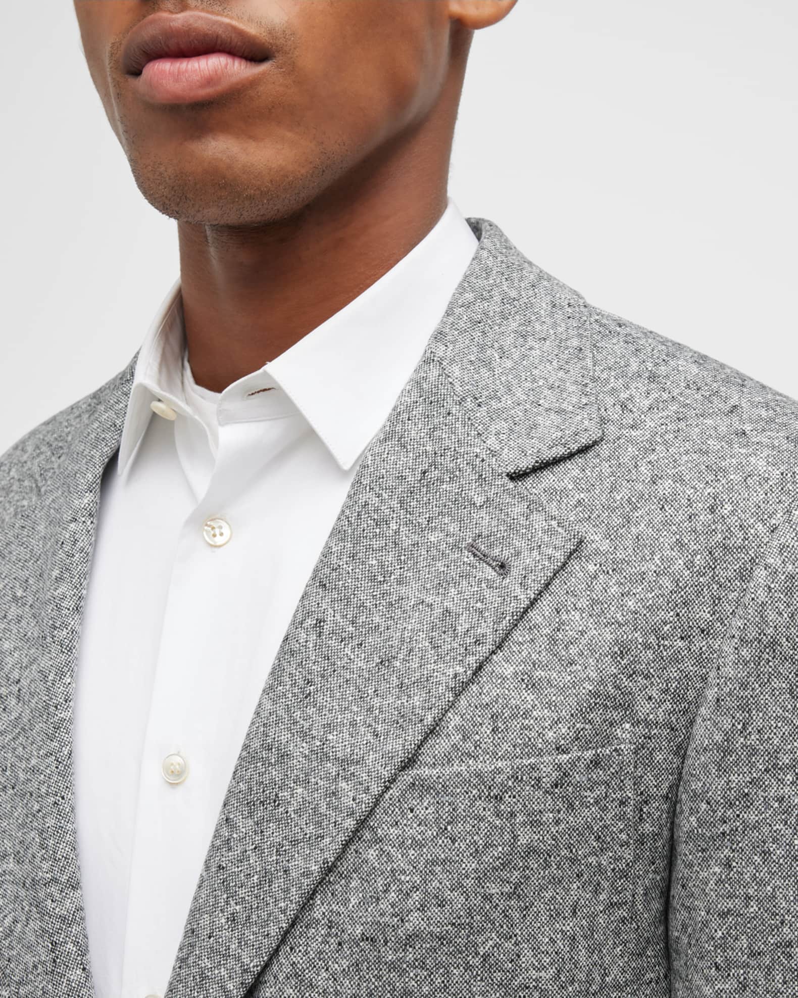 Brunello Cucinelli Men's Pleated Wool Donegal Suit | Neiman Marcus