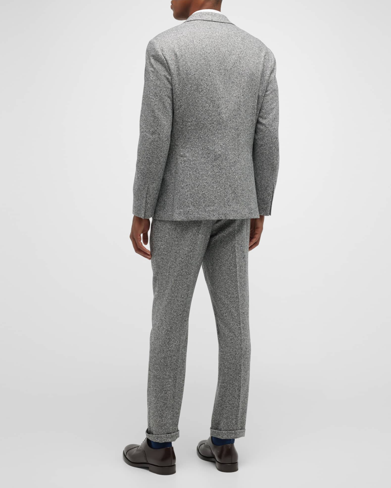 Brunello Cucinelli Men's Pleated Wool Donegal Suit | Neiman Marcus