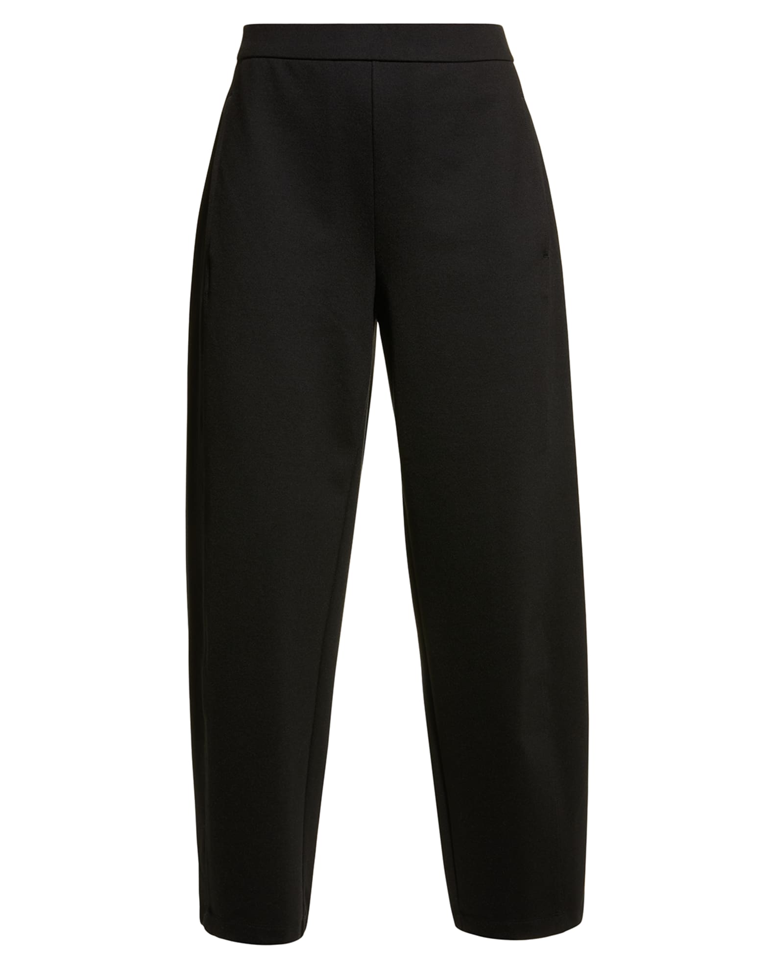 Pleated stretch-ponte straight-leg pants