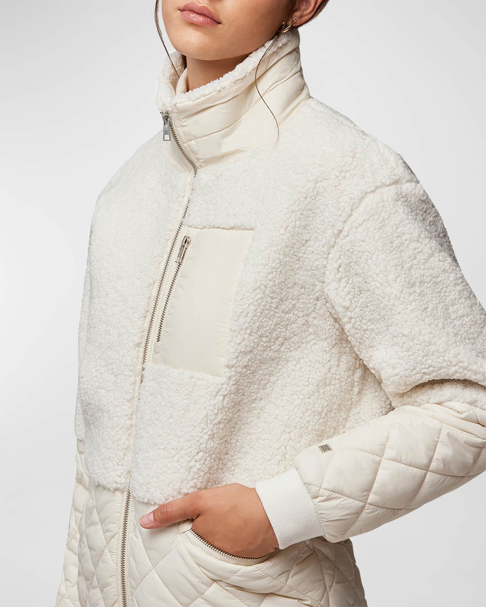 Soia & Kyo Yasmine Combo Quilted Nylon Puffer Jacket | Neiman Marcus