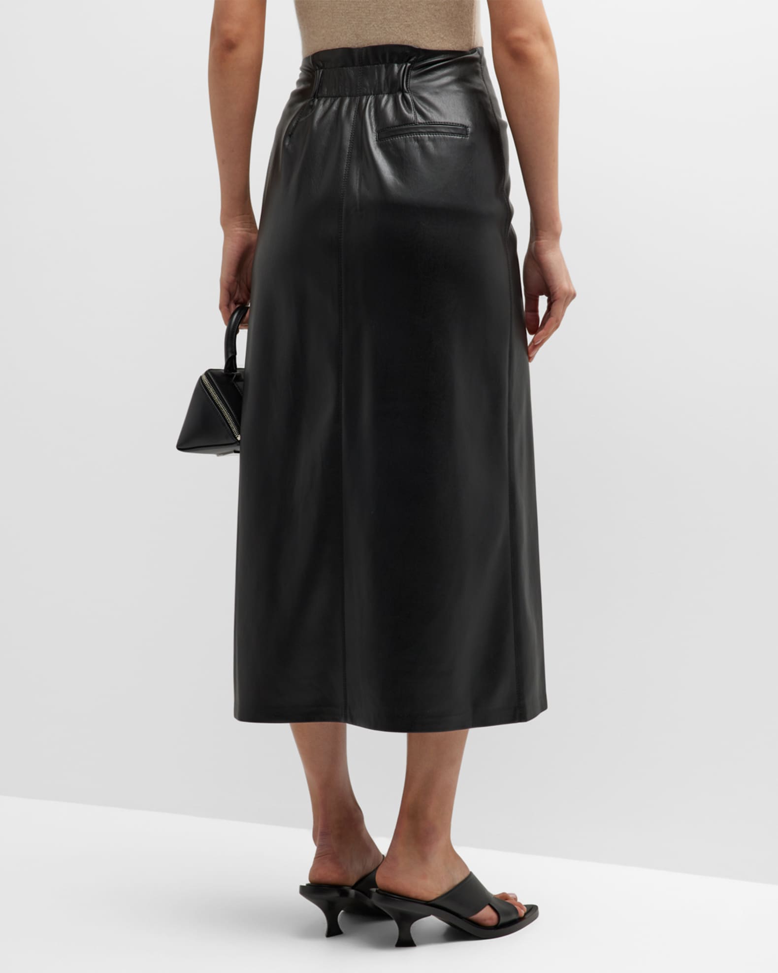 Nanushka Amas Faux Leather Midi Skirt | Neiman Marcus