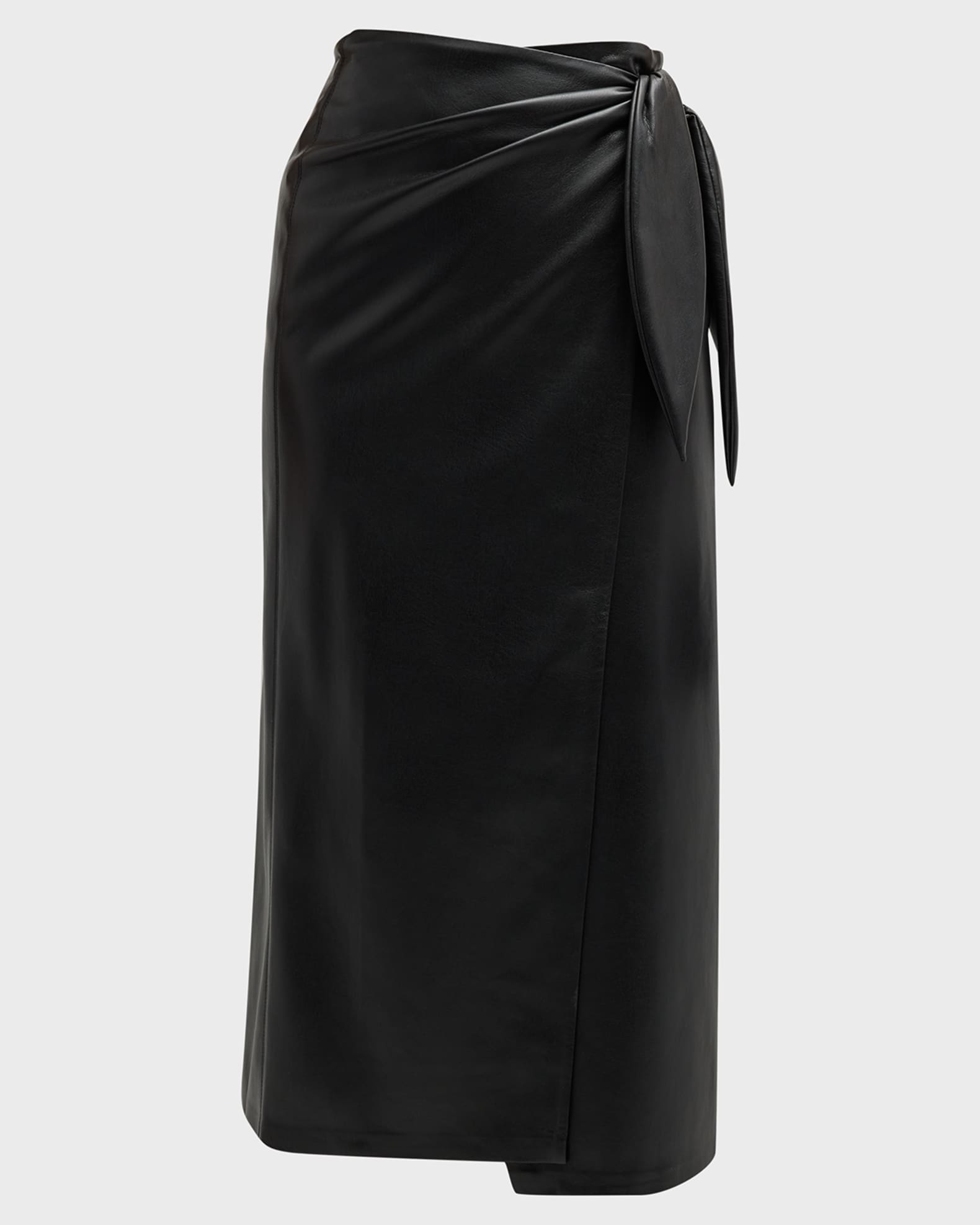 Amas Faux Leather Midi Skirt 0