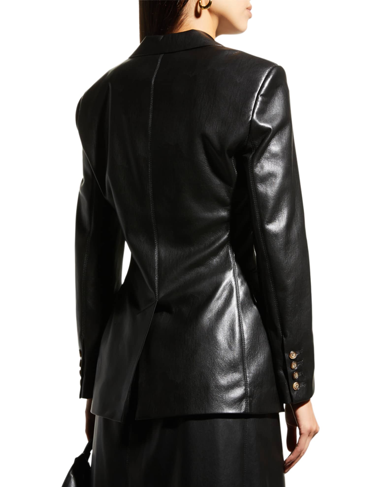 【送料&関税込】Nanushka Manouk Single-breasted Blazer Nanushka Hathi Single-Breasted Faux Leather Blazer | Neiman