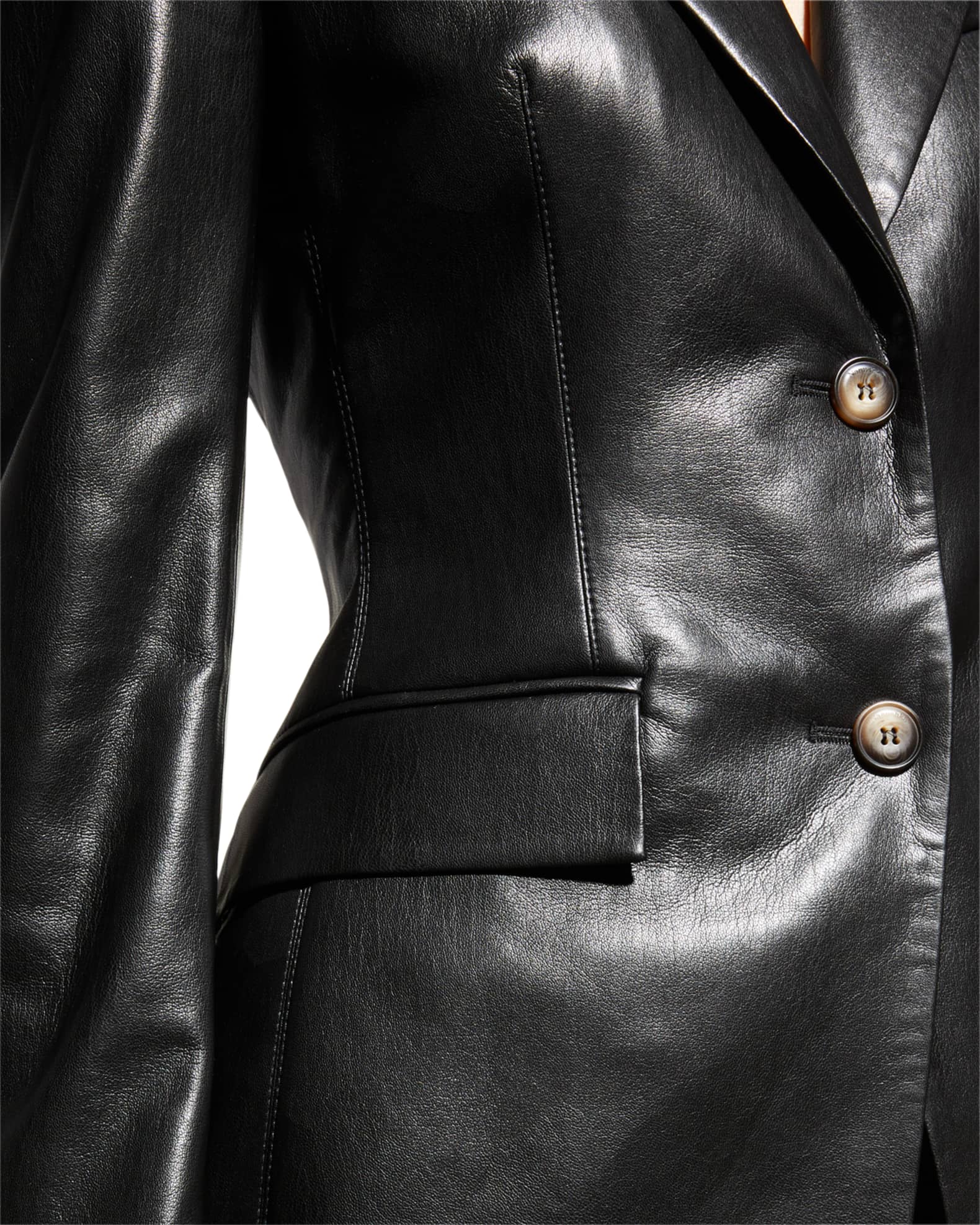 Nanushka Hathi Single-Breasted Faux Leather Blazer | Neiman Marcus