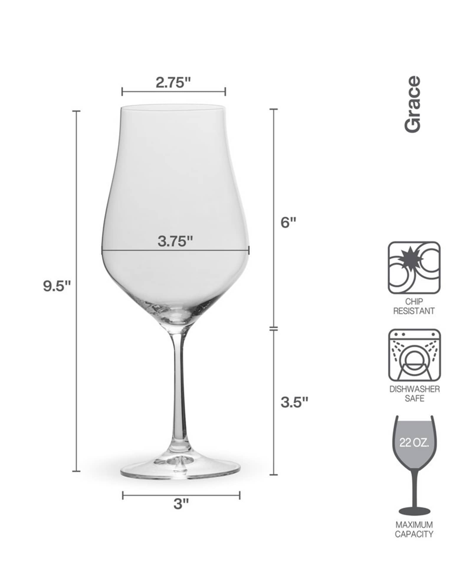 Mikasa Grace 22 oz. Bordeaux Glasses, Set of 4 Neiman Marcus